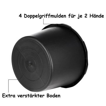 BigDean Mörtelkübel 1 Stk. 45 L + 1 Stk. 65 L Rund Baueimer Mörtelkasten Made in Germany