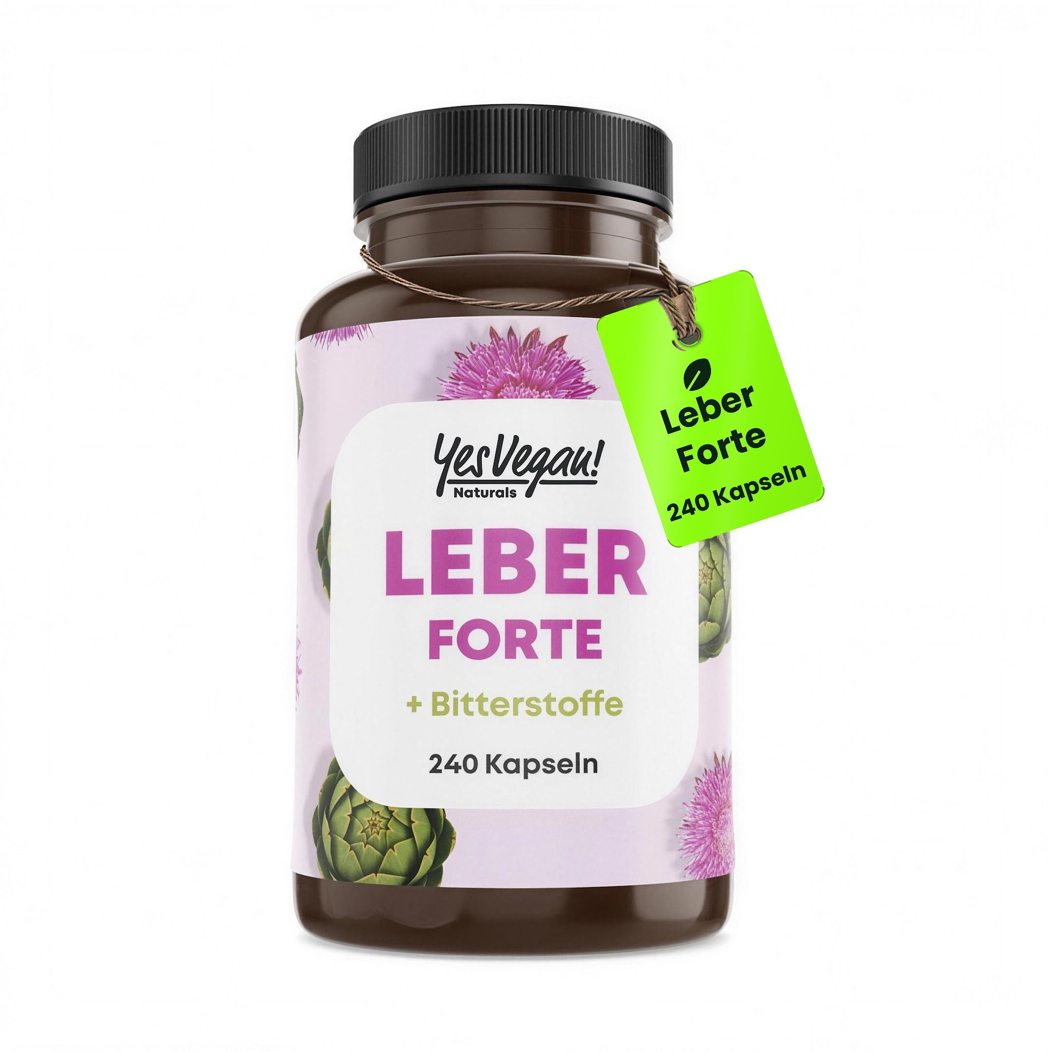 Yes Vegan Mariendistel Leber Komplex mit Artischocke, Cholin Kapseln, 240 St., 99 g, vegan, laktosefrei, glutenfrei