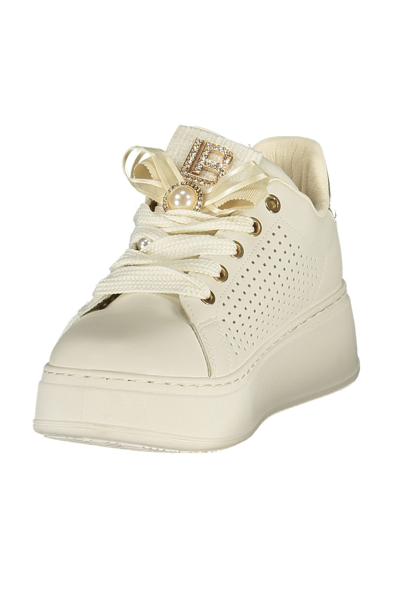Laura Biagiotti Sneaker Weißer Damensneaker mit Goldakzenten &