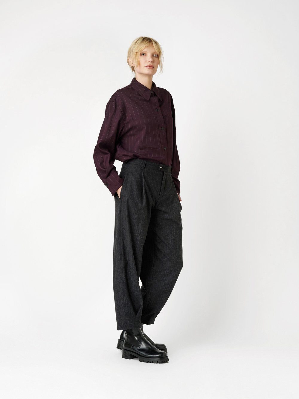 ROSNER Boyfriend-Hose Mara_392 (1-tlg) mit dezenten Nadelstreifen günstig online kaufen