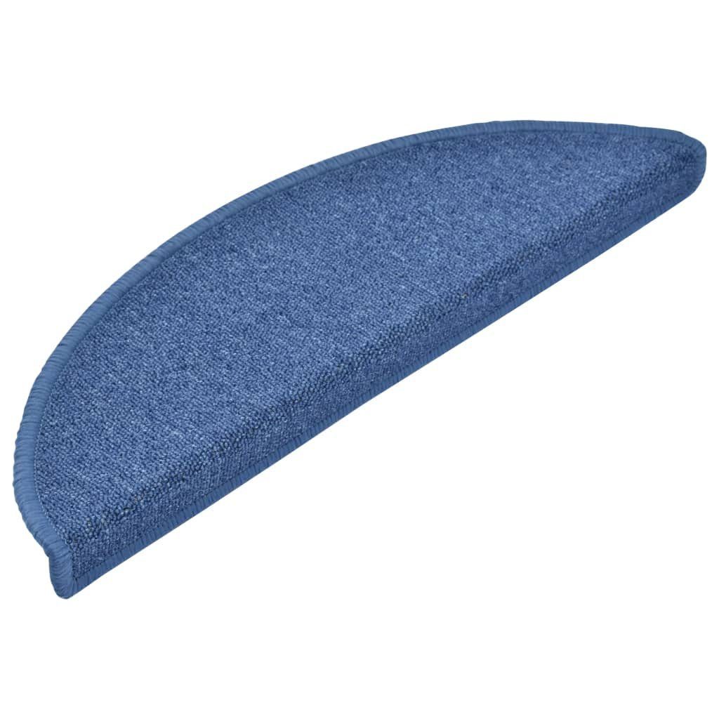 vidaXL Stufenmatte Blau 15 Stk Treppenmatten Blau 56x17x3 cm
