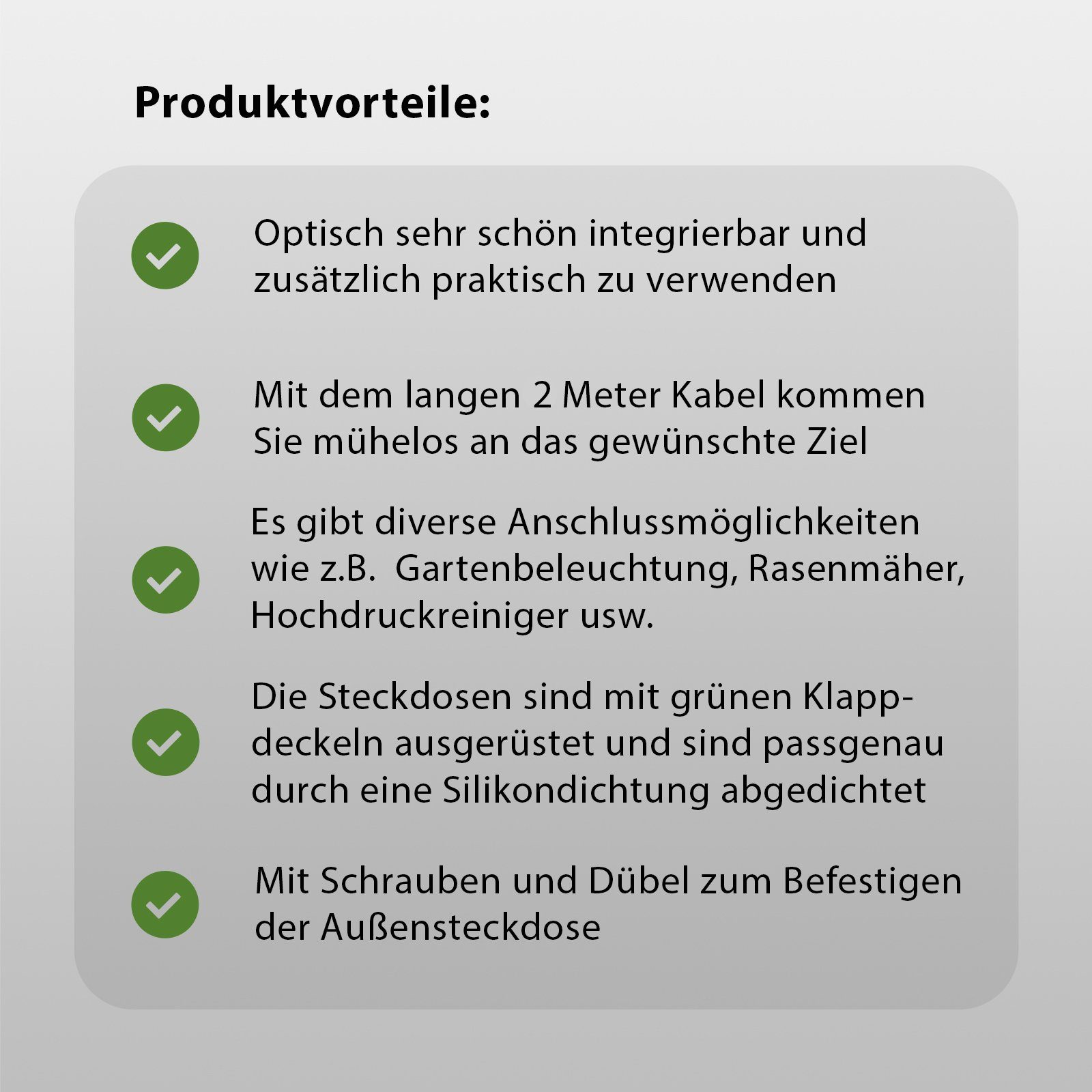 2 Steckdosen TRUTZHOLM Steckdosen, 4 Stein Gartensteckdose Optik Produkt, dunkelgrau Gartensteckdose 1-St. Zeitschaltuhr