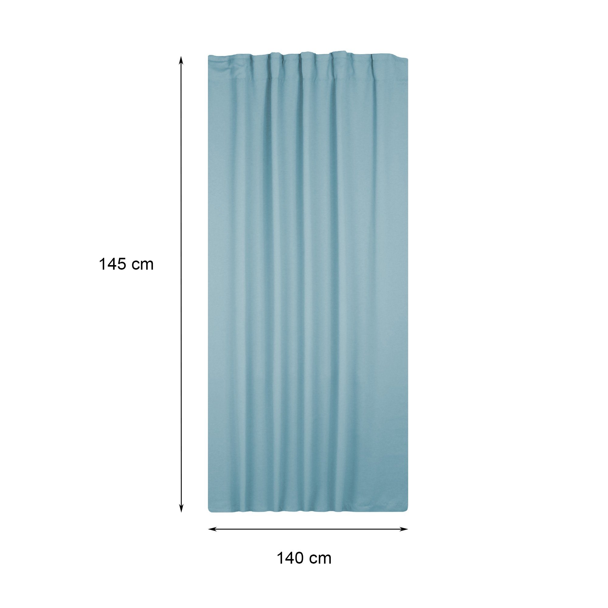 blickdicht Kräuselband Deko, und St), Kräuselband Polyester (1 Blau Gardine, Vorhang Verdunklungsvorhang verdunkelnd, Verdunkelungsvorhang Thermo- Mint Haus