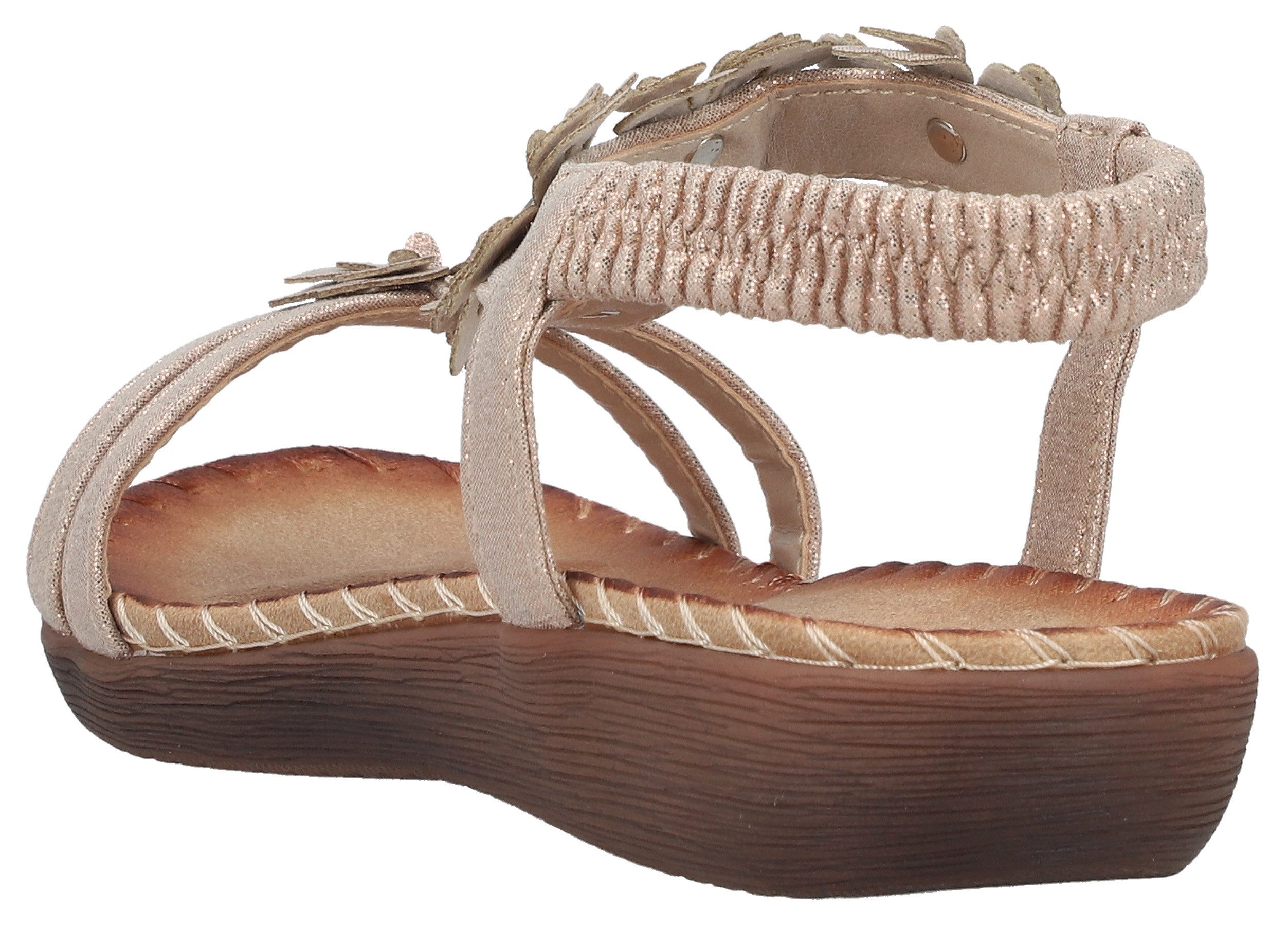 Rieker Sandale Sommerschuh, Urlaubsschuh mit Blütenverzierung und Glitzerst günstig online kaufen