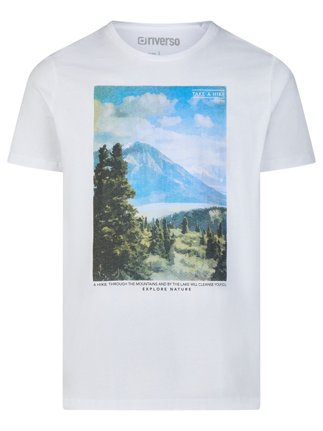 riverso T-Shirt Herren Fotoprintshirt RIVLukas Regular Fit (1-tlg) Kurzarm Tee Shirt mit Rundhalsausschnitt aus 100% Baumwolle