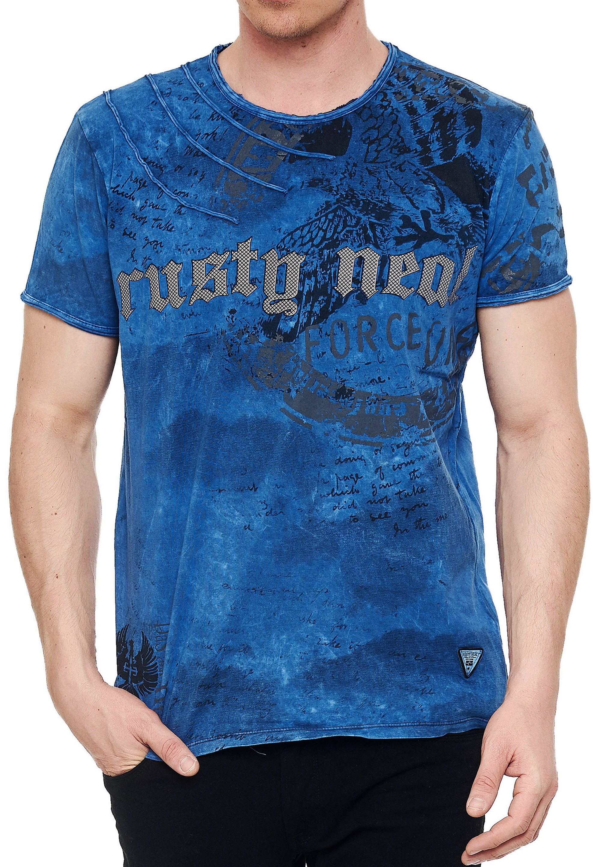 T-Shirt Herren T-Shirt Rundhals Printed Tee Shirt mit Individuellem Print