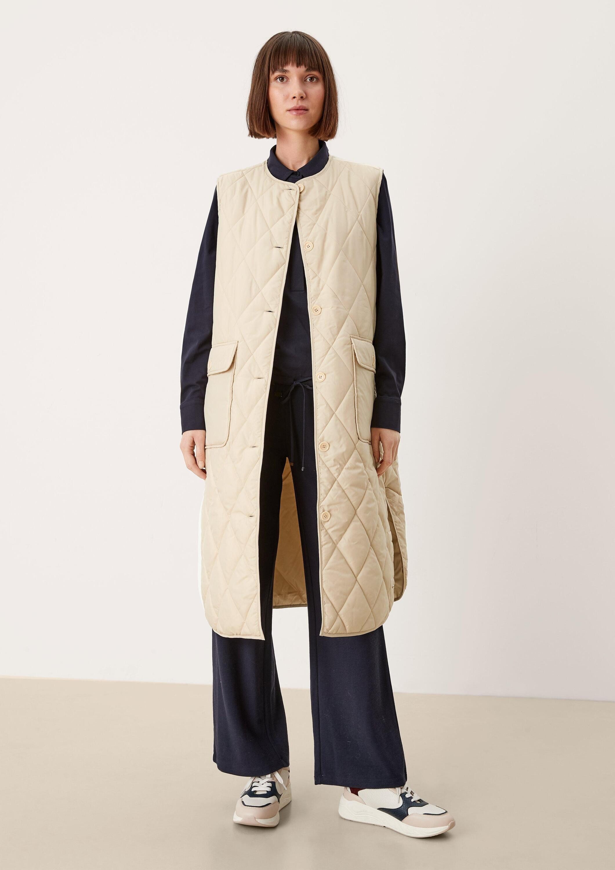 s.Oliver Outdoorjacke Outdoor-Weste Lange Steppweste