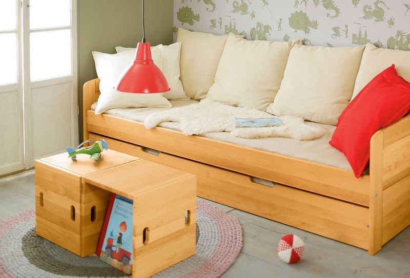 BioKinder - Das gesunde Kinderzimmer Funktionsbett Nico, 90x200 cm Schlafsofa mit Bettkasten