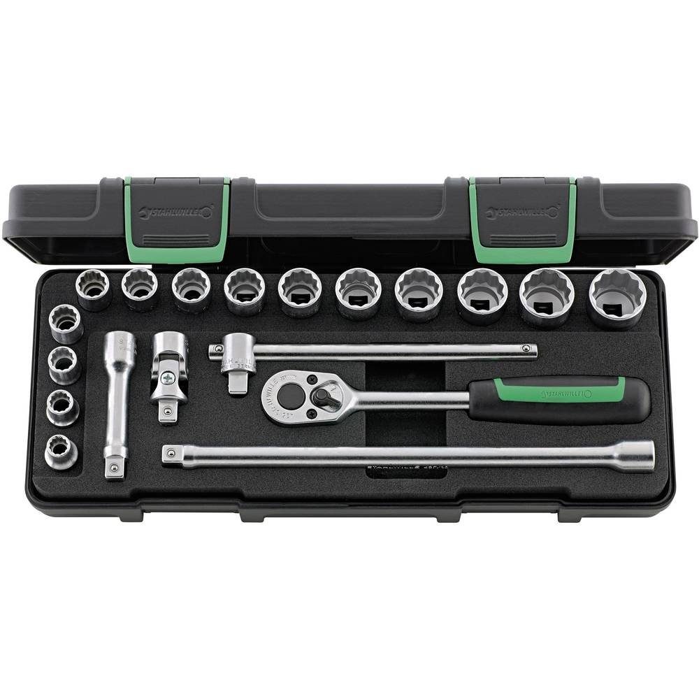 Stahlwille Steckschlüssel Steckschlüssel-Garnitur 3/8″ 19tlg 96024132