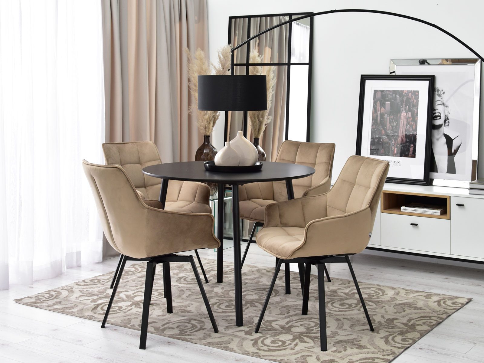 Compleo Drehstuhl bequemer (2 St) Stuhl mit Armlehnen ARUBAS, Elegant und modern design