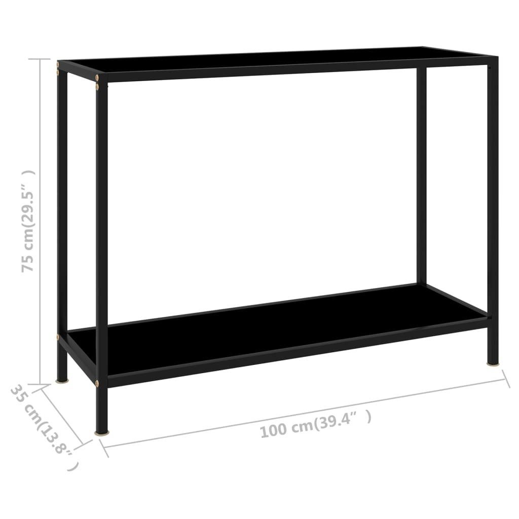 in Andernach möbelando Stahl 100x35x75 Beistelltisch Glasböden Schwarz mit (LxBxH: aus cm),