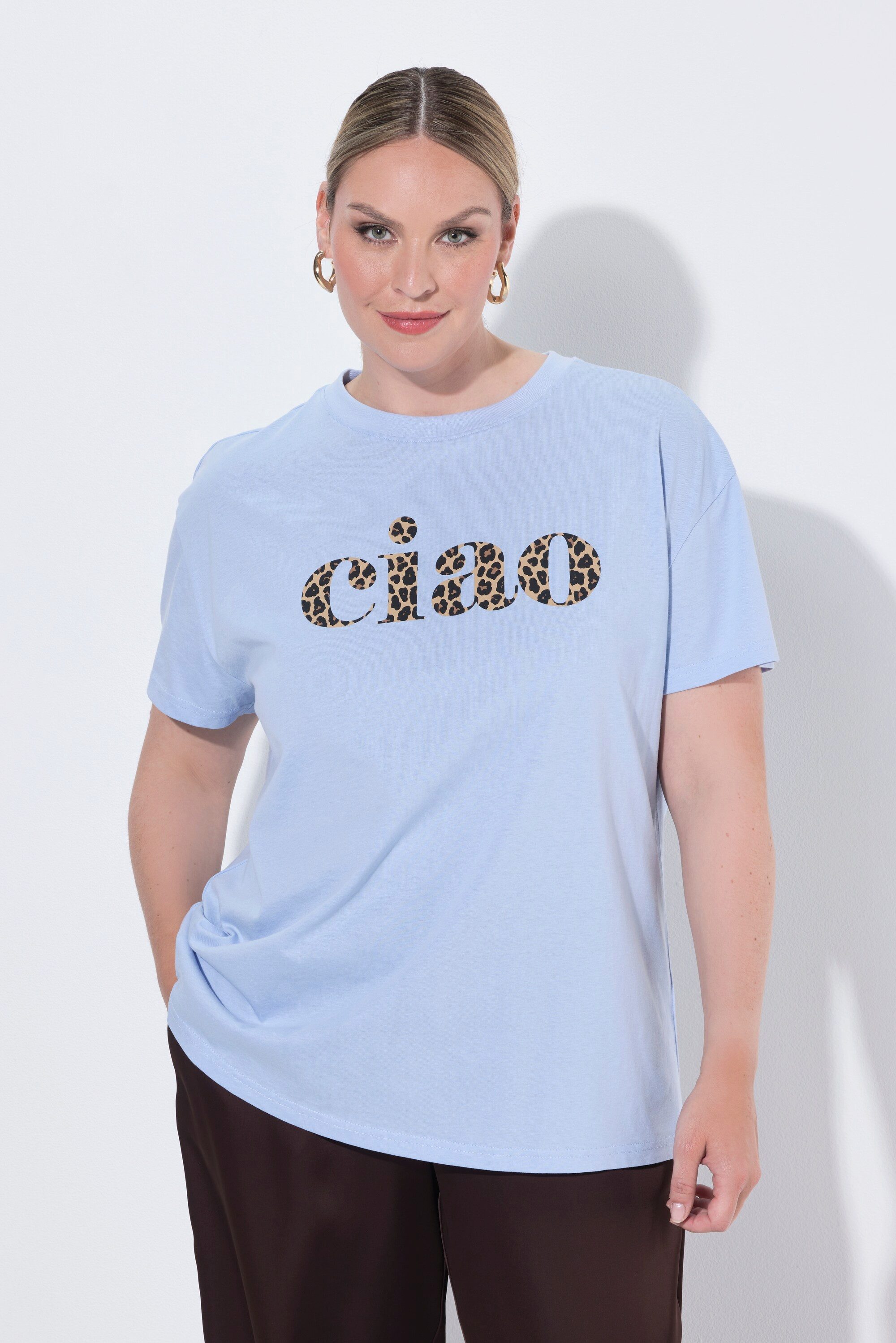 MIAMODA T-Shirt T-Shirt Boxy Fit Leo-Schriftzug
