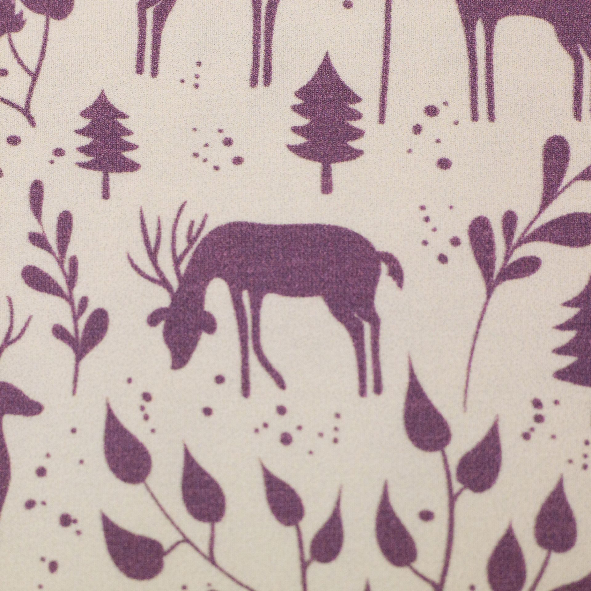 larissastoffe Stoff Kinder Jersey Stoff Meterware Swafing Rehe Hirsche, weiß/flieder, Meterware, 50 x 155 cm
