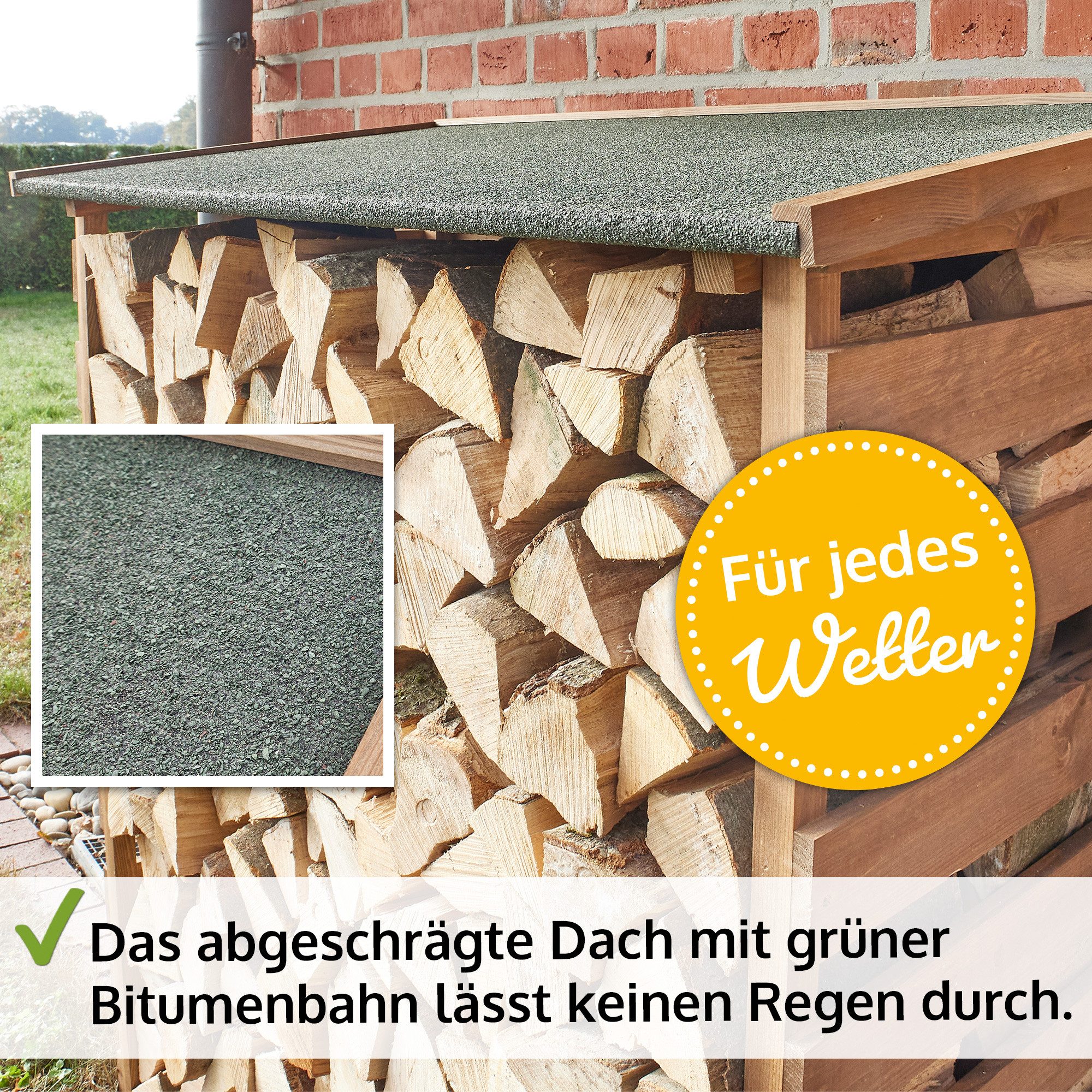 Zooprinz Kaminholzregal "Fire" aus Holz mit Bitumendach, BxTxH:121,5x65x124 günstig online kaufen