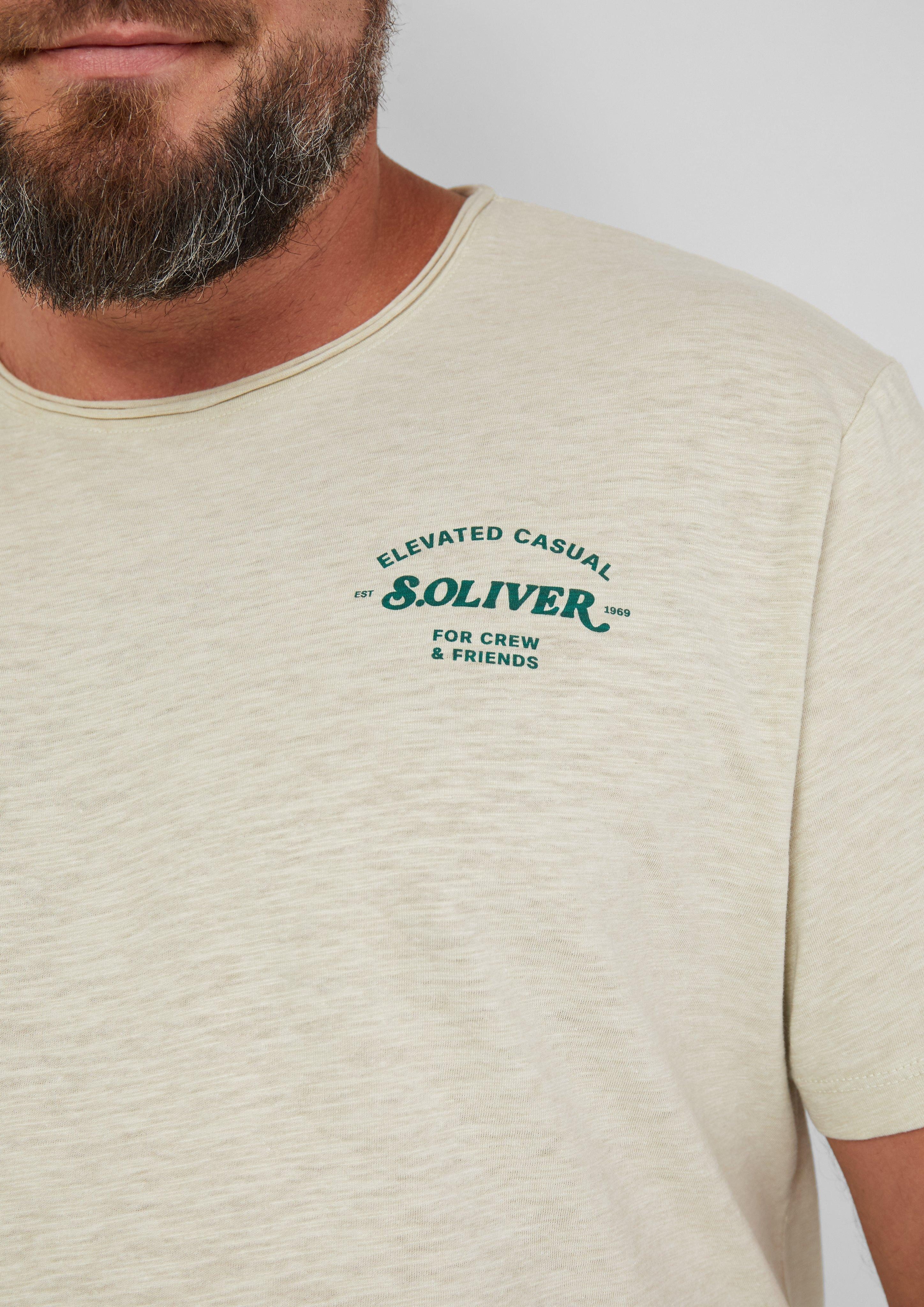s.Oliver T-Shirt mit Label-Print Farbe dunkelblau Größe: 4XL günstig online kaufen