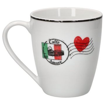 MamboCat Becher 2er Set Caffee Amore Kaffeebecher 300ml Tee-Tasse Pott Herz Kakao