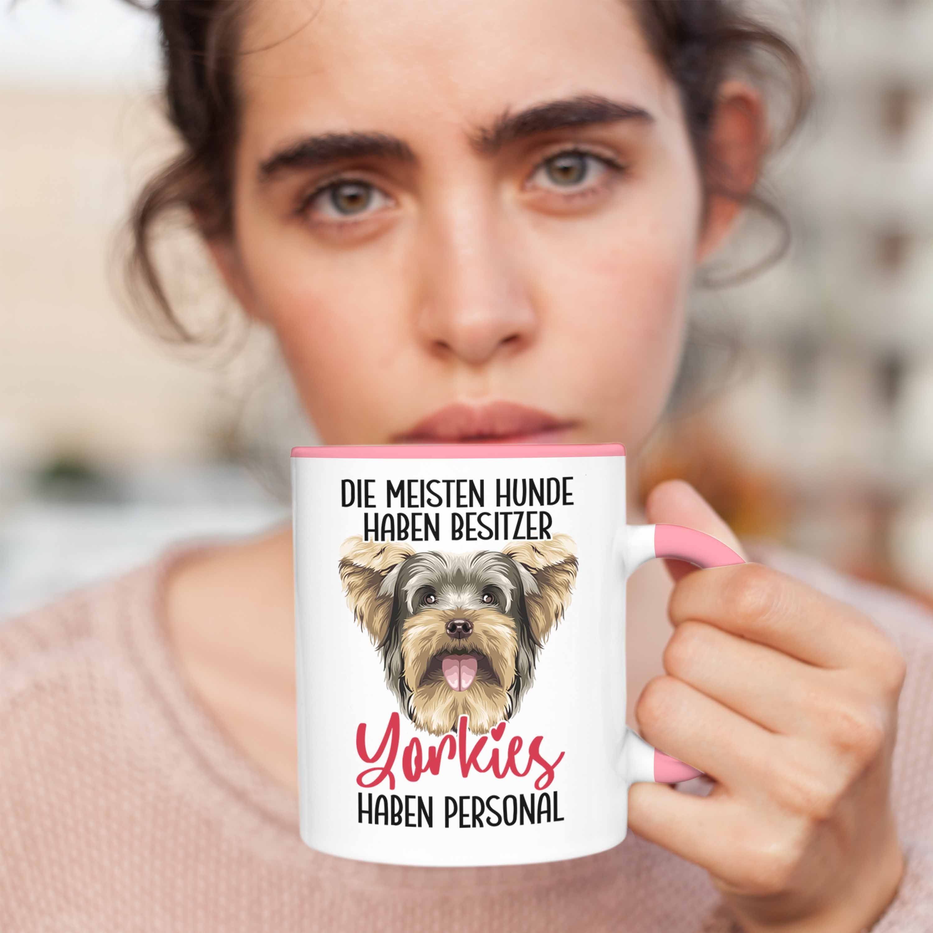 Geschenk Trendation Tasse Tasse Liebhaber Kaffee-Becher Yorkie-Besitzer Yorkie Hund Rosa Ges