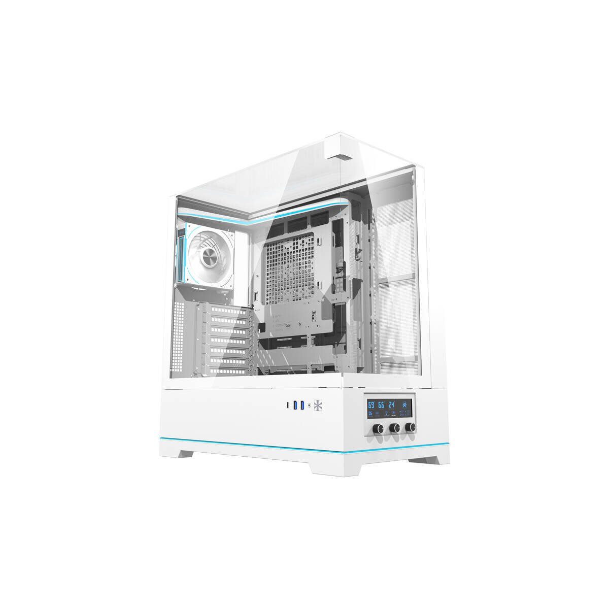 Darkflash PC-Gehäuse Darkflash DY450 PRO PC Gehäuse Weiß inkl. 1 Lüfter