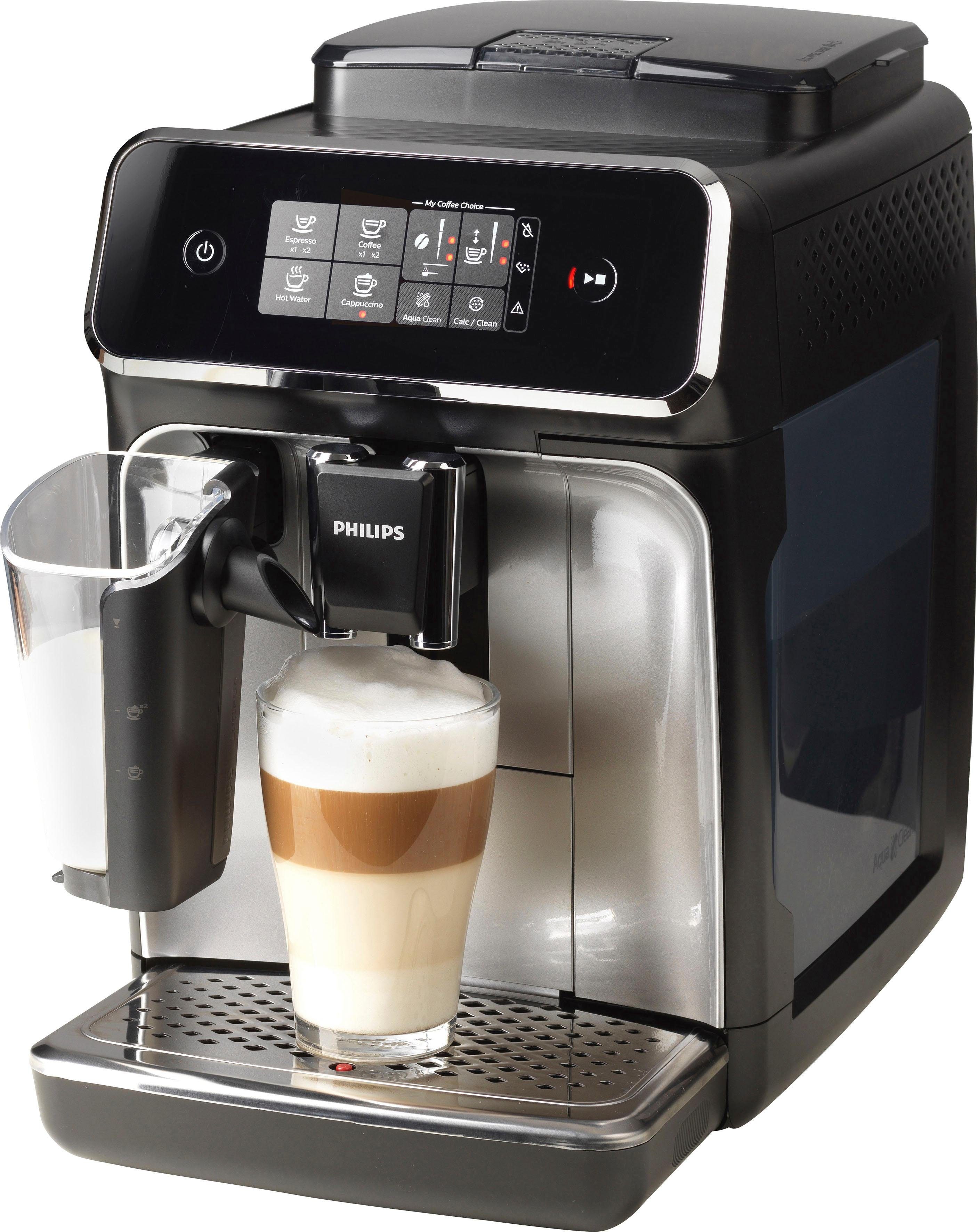 für LatteGo, EP2236/40 Oberfläche zur 2200 Auswahl Intuitive matt-schwarz, Serie und Philips Kaffeespezialitäten SensorTouch des Kaffeevollautomat Lieblingsgetränks anpassbarer Stärke, 3