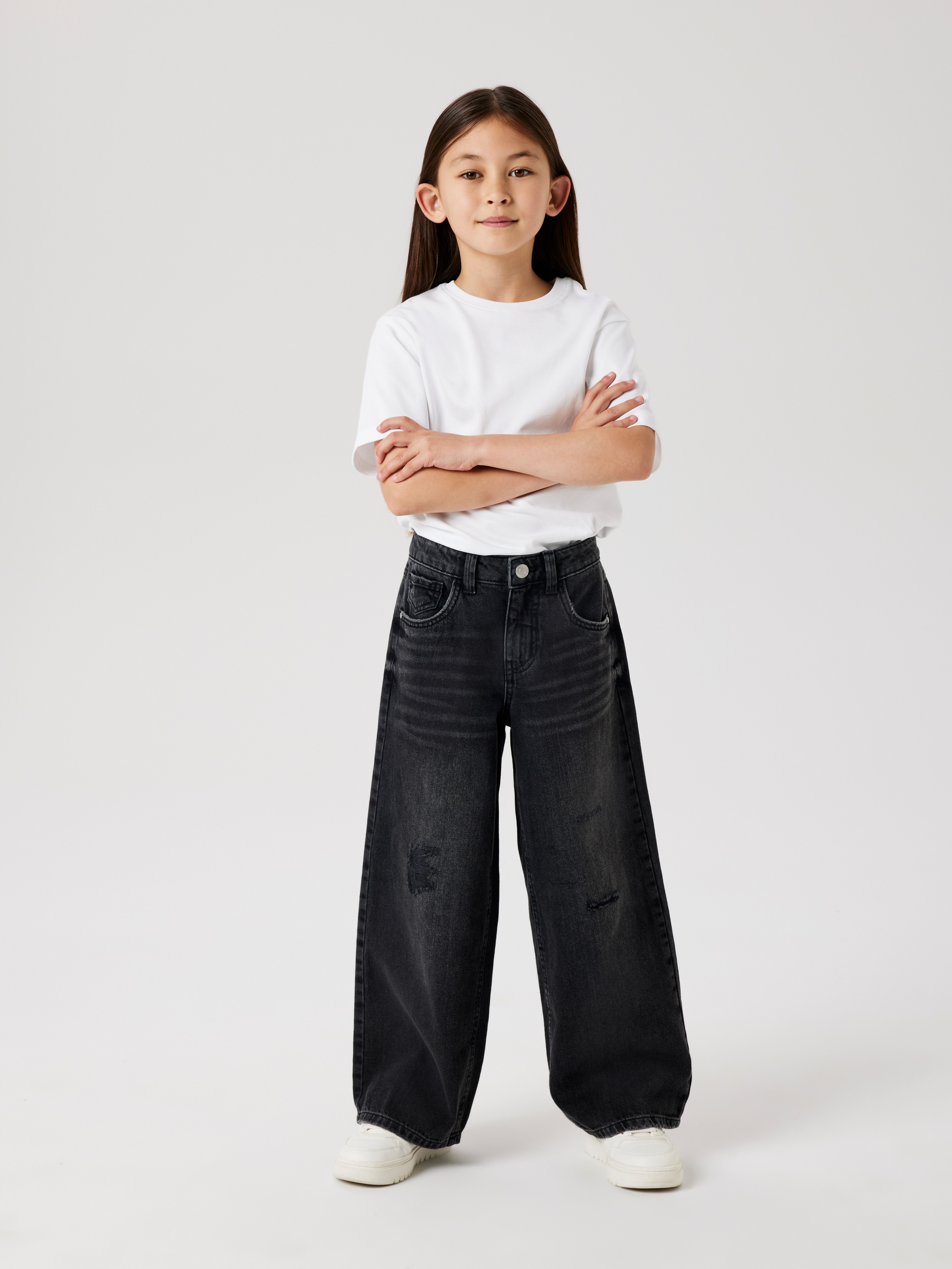 Name It 5-Pocket-Jeans NKFROSE HW WIDE JEANS 141 mit Destroyed Effekt