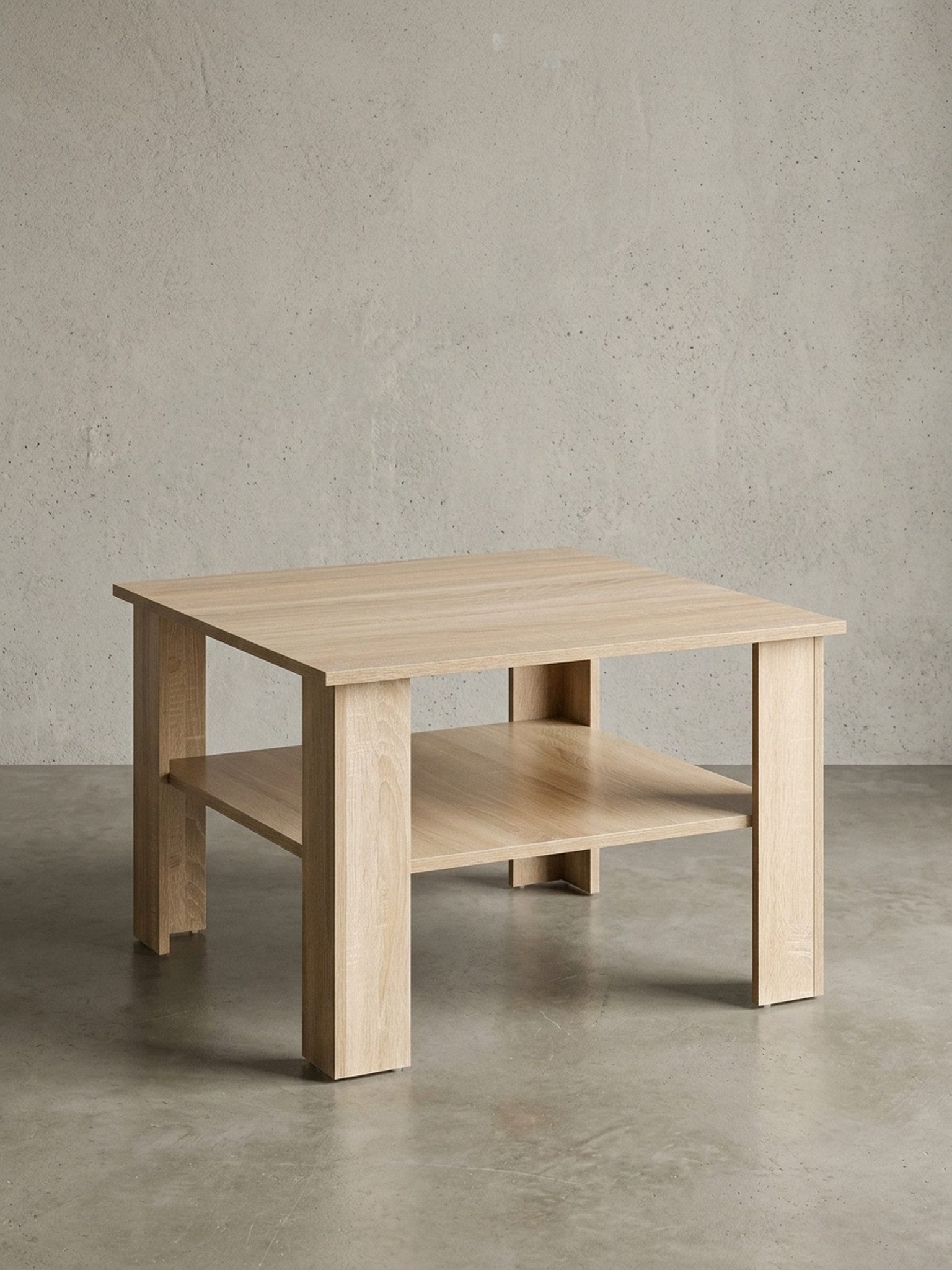 KADIMA DESIGN Couchtisch Couchtisch WL5.833 Sonoma Eiche 60x42x60 cm Design Holztisch mit (Kaffeetisch Stubentisch mit Stauraum, Tisch Wohnzimmer), Ablage, Wohnzimmertisch Coffee Table, Sofatisch Loungetisch Holz