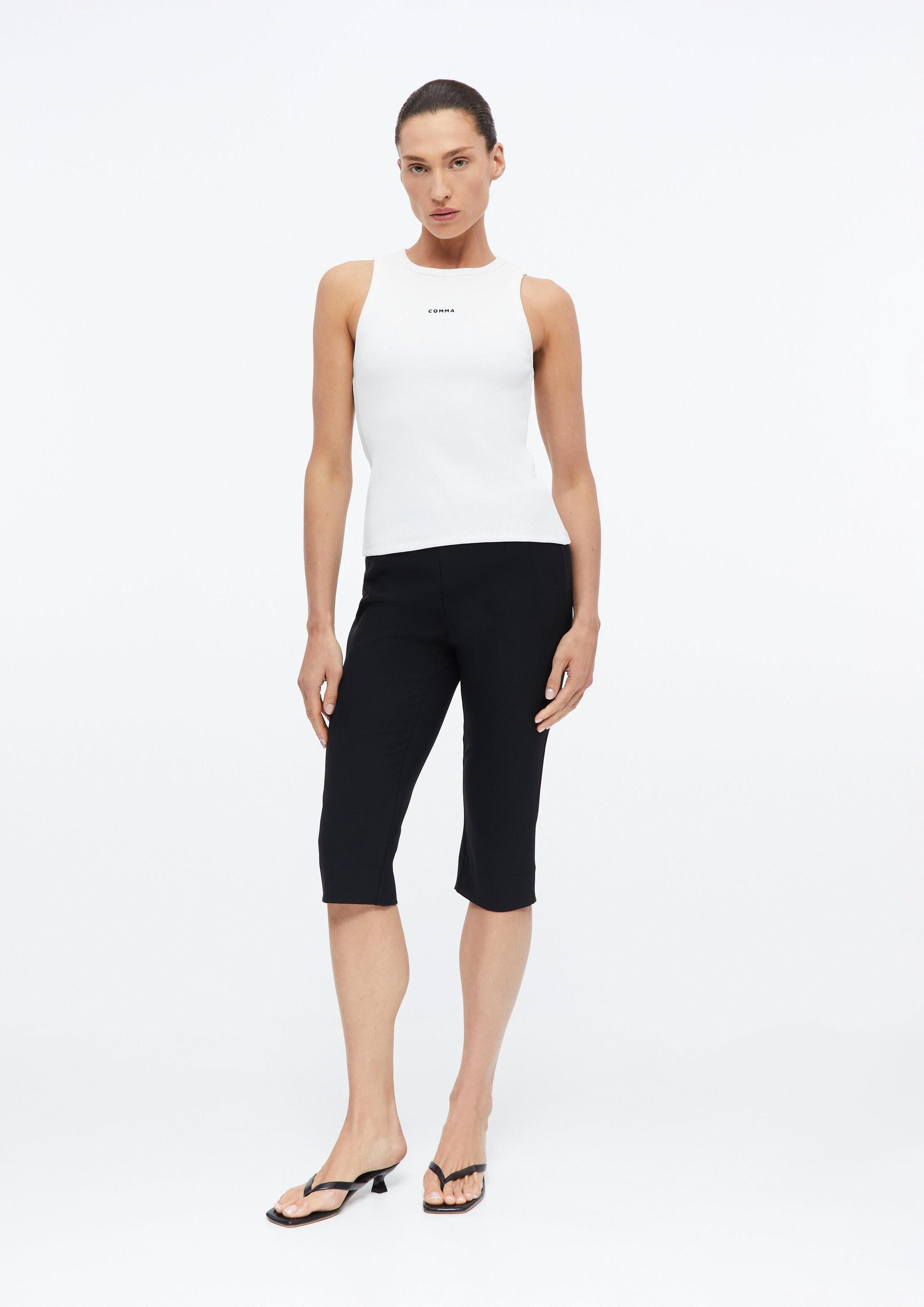 comma Caprihose Hose Capri-Hose im Skinny Fit mit Teilungsnähten