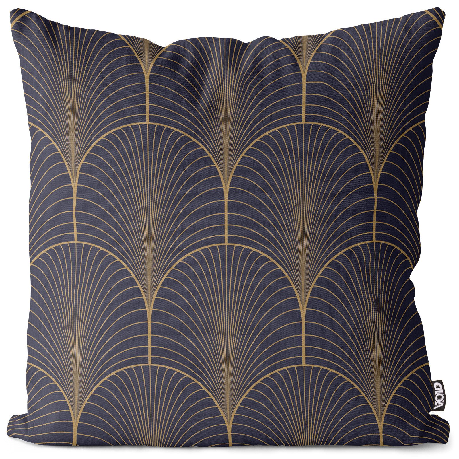 VOID Kissenhülle Kissenbezug outdoor geeignet, Vintage Bogen Blau Gold Muster Vintage, Bogen, Blau, Gold, Muster, Re
