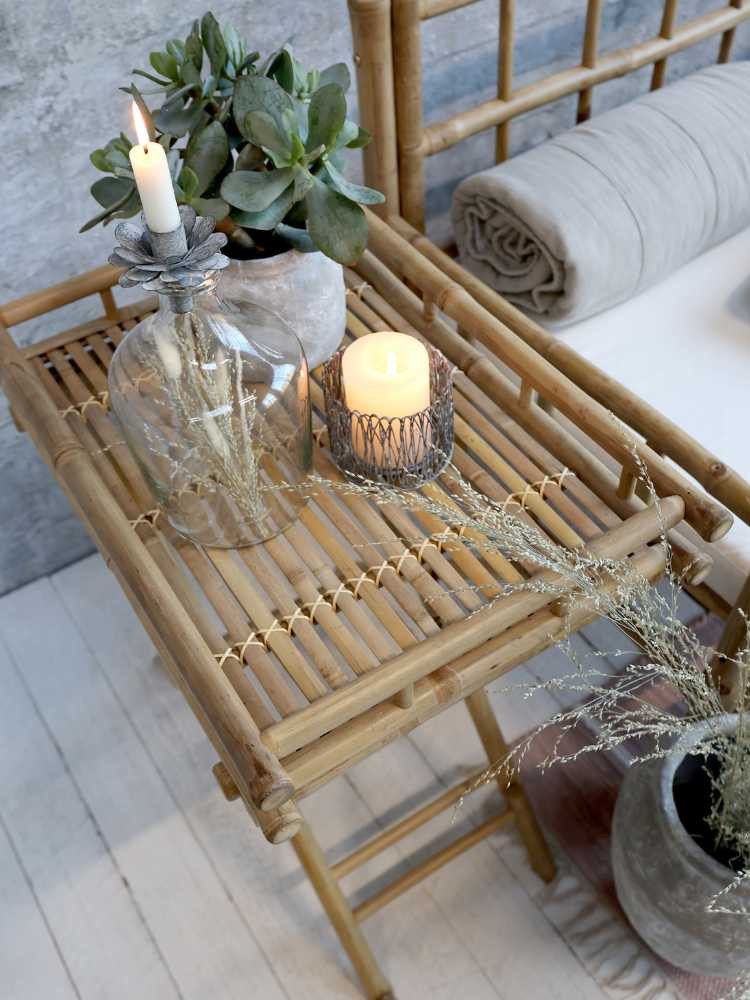 Chic Antique Beistelltisch Chic Antique Lyon Serviertisch Bambus 60x40 cm