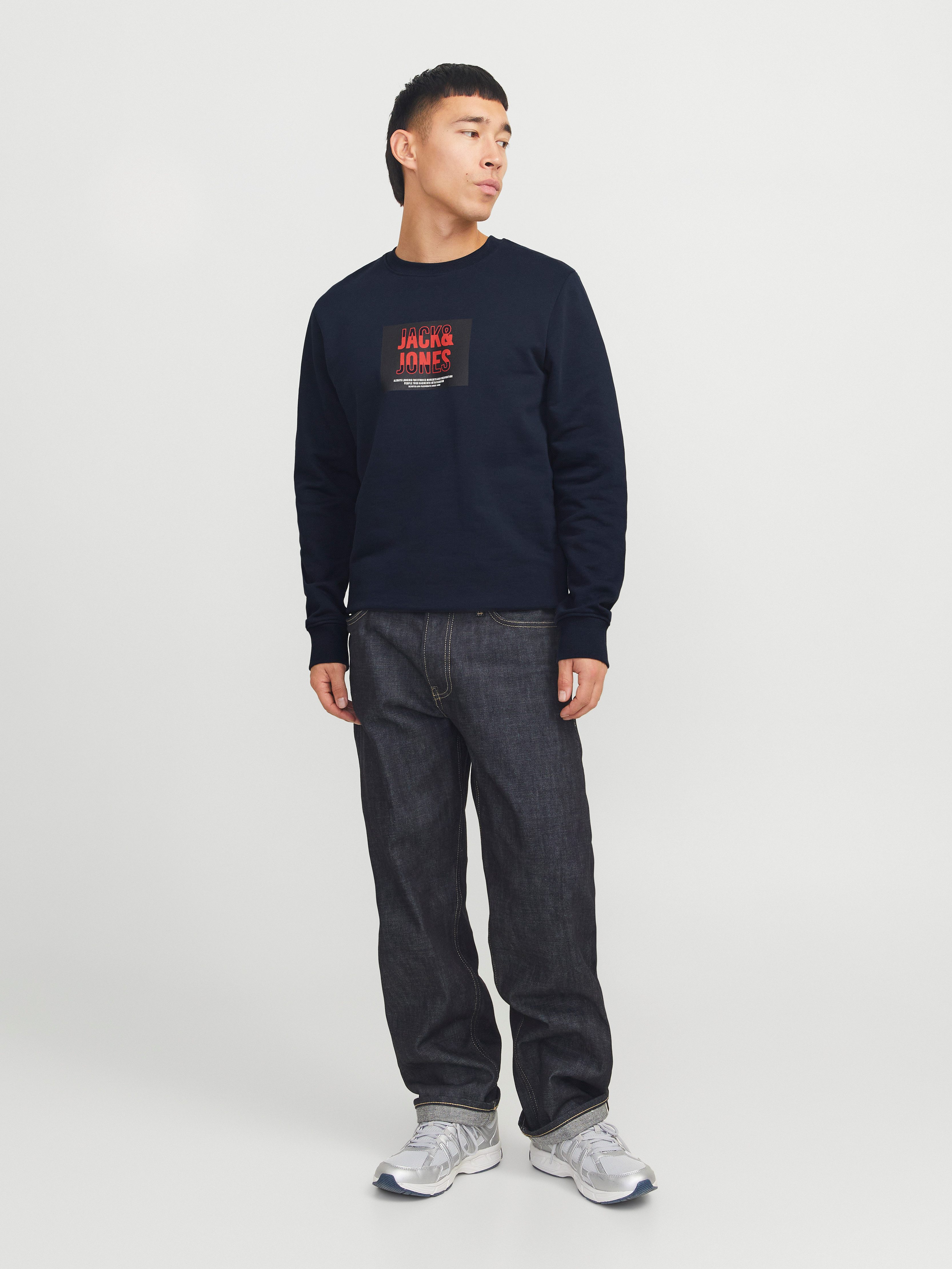 Jack & Jones Sweatshirt JJHUDSON – Sweatshirt mit Print, Rundhals und Kapuze Print, modisch, regular fit, angeraute Sweatware, Rundhals – Bild 4 von 5