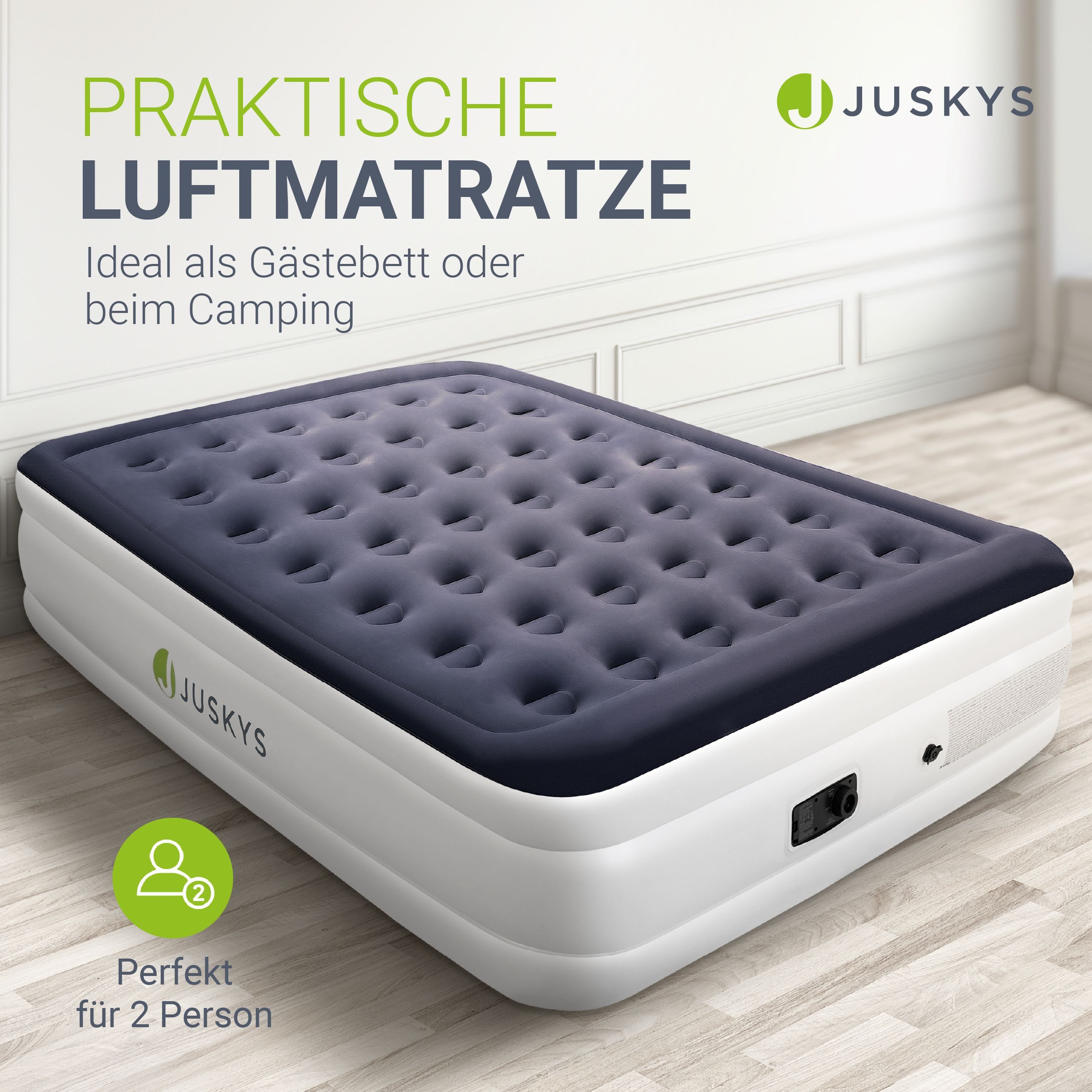 Juskys Luftmatratze Sapri L, Doppel-Luftbett, selbstaufblasend, wasserdicht günstig online kaufen