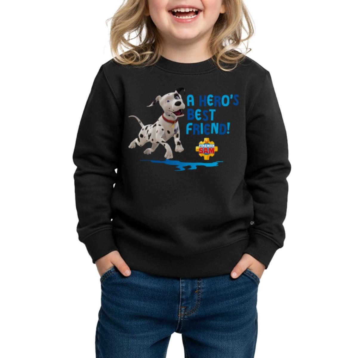 Spreadshirt Sweatshirt Feuerwehrmann Sam™ Dalmatiner Schnuffi Süß Kinder/Teenager Premium Pul (1-tlg)
