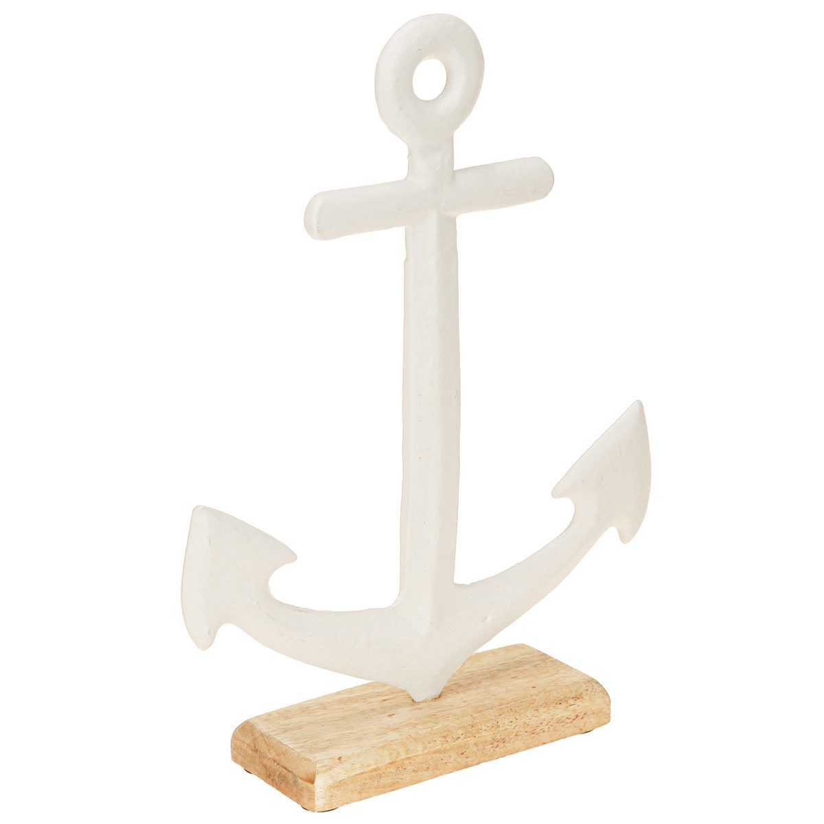 Viana Dekofigur Tischdeko Anker Weiß Natur Maritim Holz 20x5x26cm günstig online kaufen