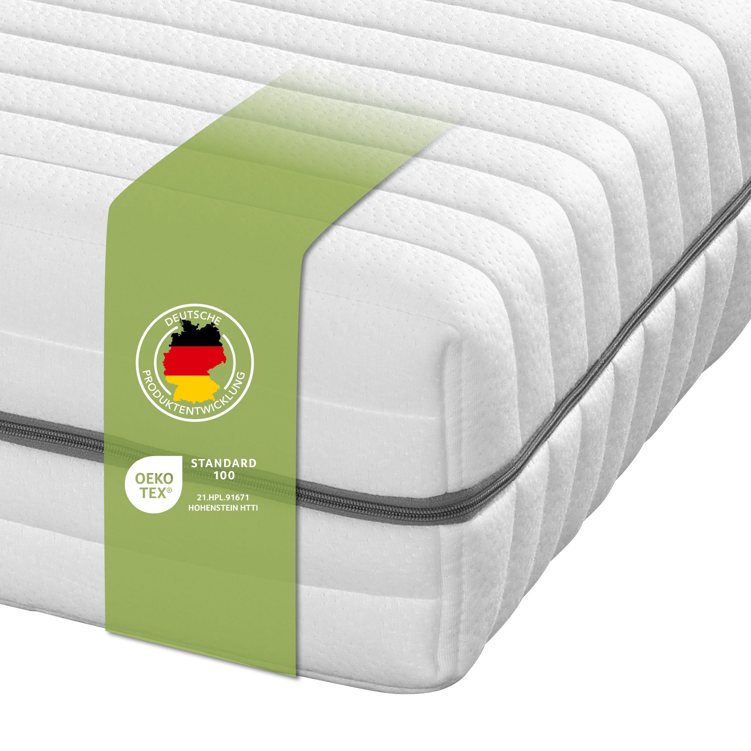 Kaltschaummatratze Silber, 7 Zonen Matratze 90x200 günstig online kaufen
