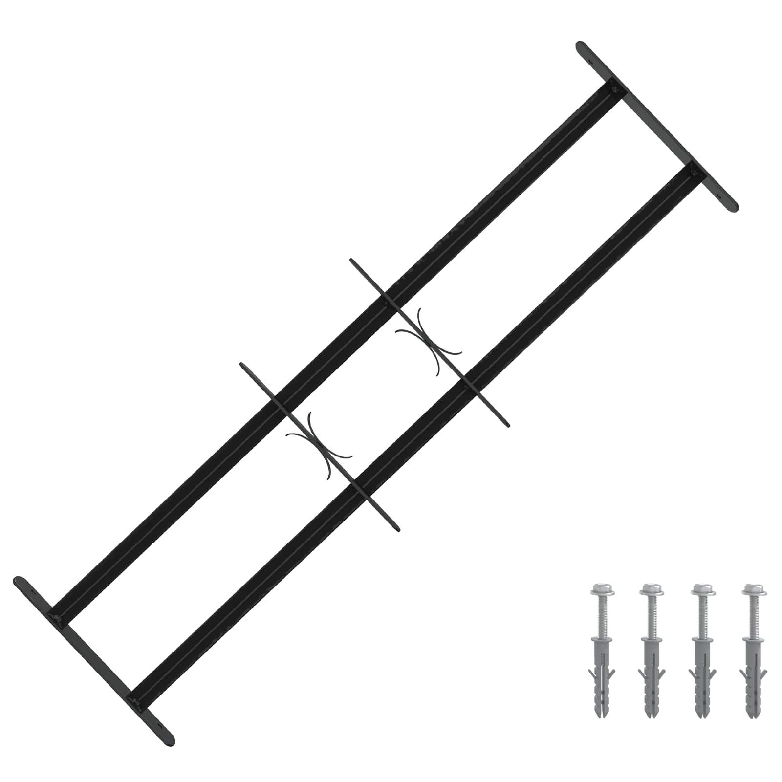 vidaXL Fenster Sicherheitsgitter für Fenster mit 2 Querstangen 3 pcs 63-114 cm, (3 St)