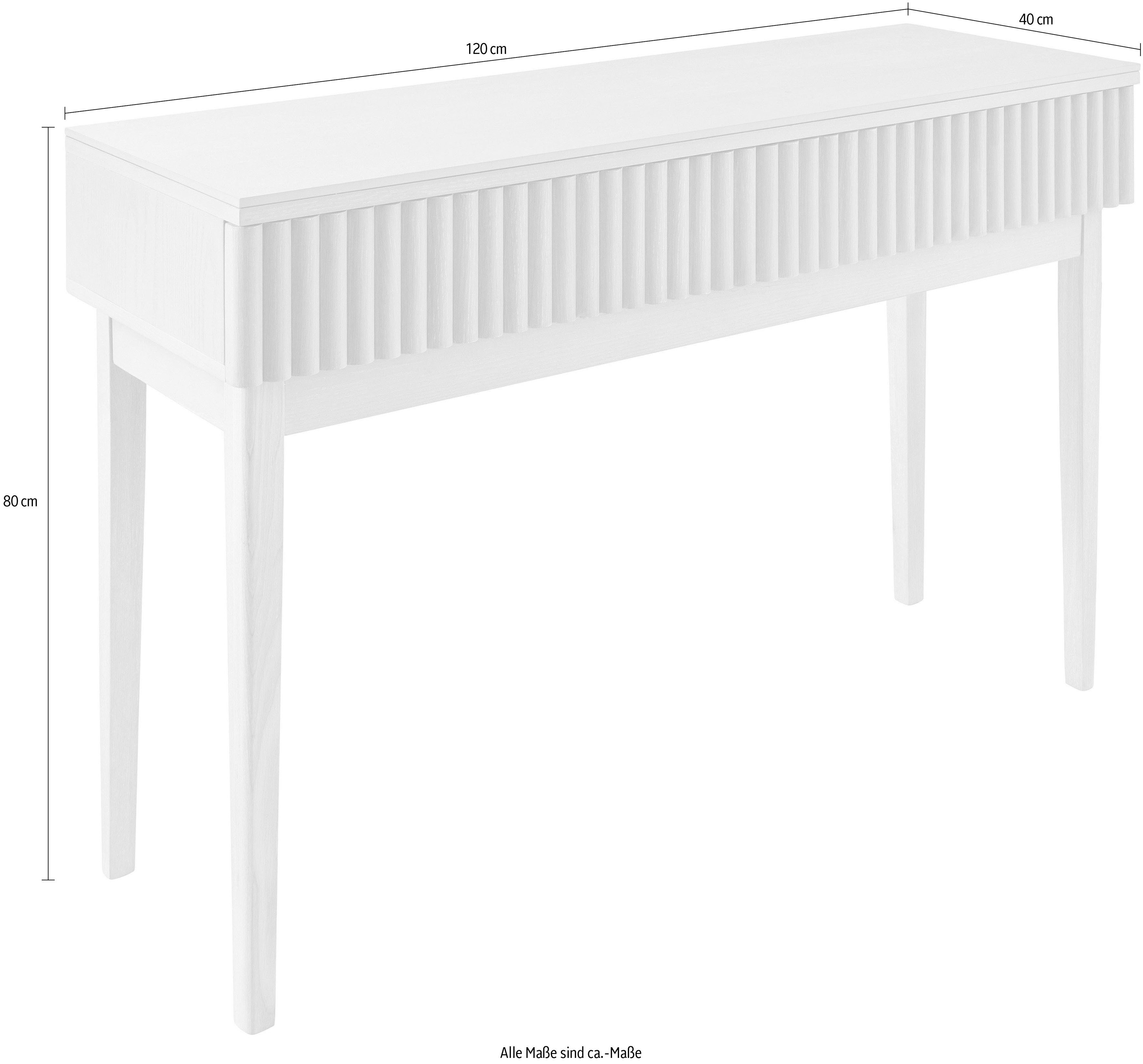 homsy by Ana Johnson Schminktisch Solva, Holzoptik aus Esche, geriffelte Front, Keramikplatte, Breite 118 cm