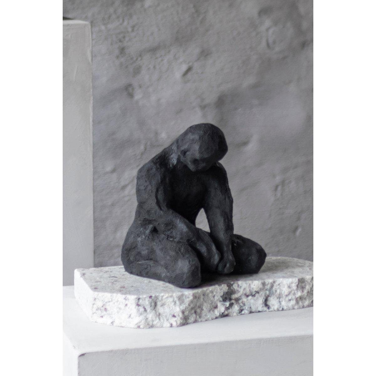 Man Ditmer Skulptur Skulptur Meditating Black Piece Mette Art