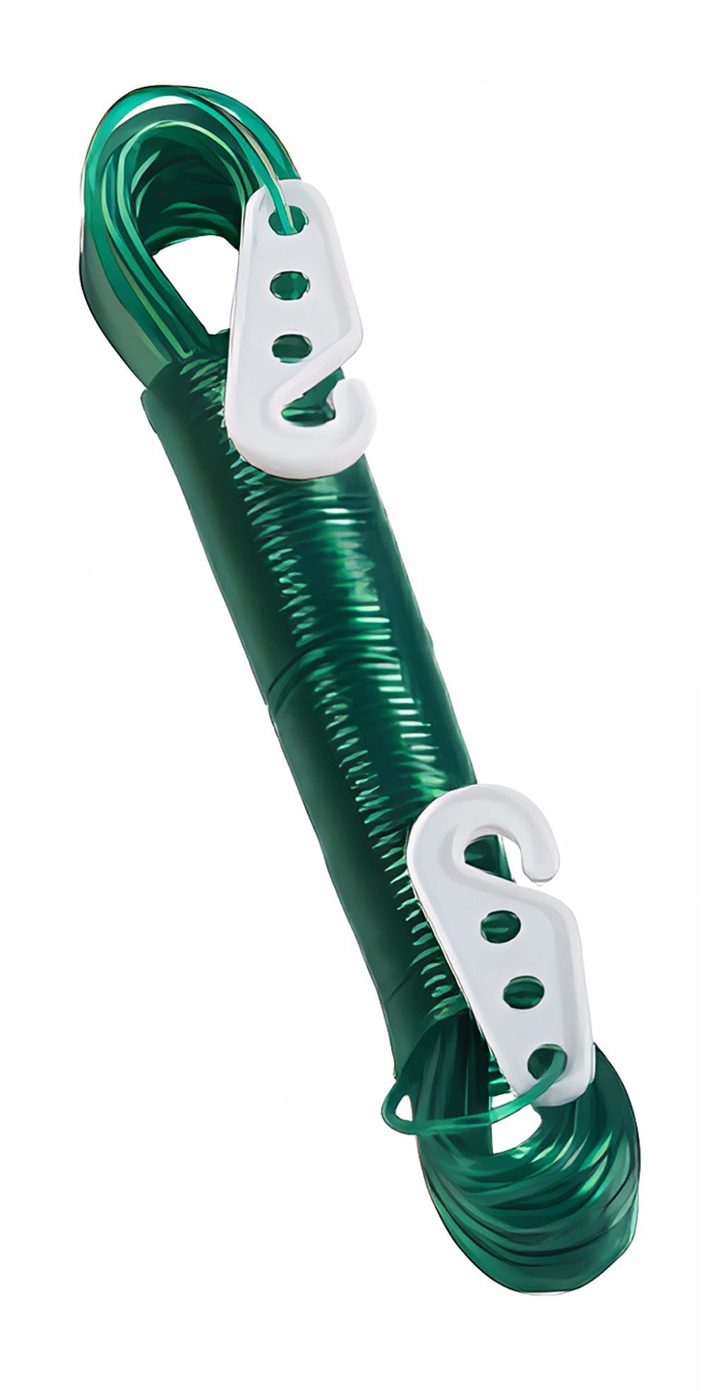 Lifetime Wand-Wäscheleine WÄSCHELEINE 20m rutschfest Ø1,5mm mit 2X Haken Stahleinlage 54 (Grün), Camping Wäsche Leine