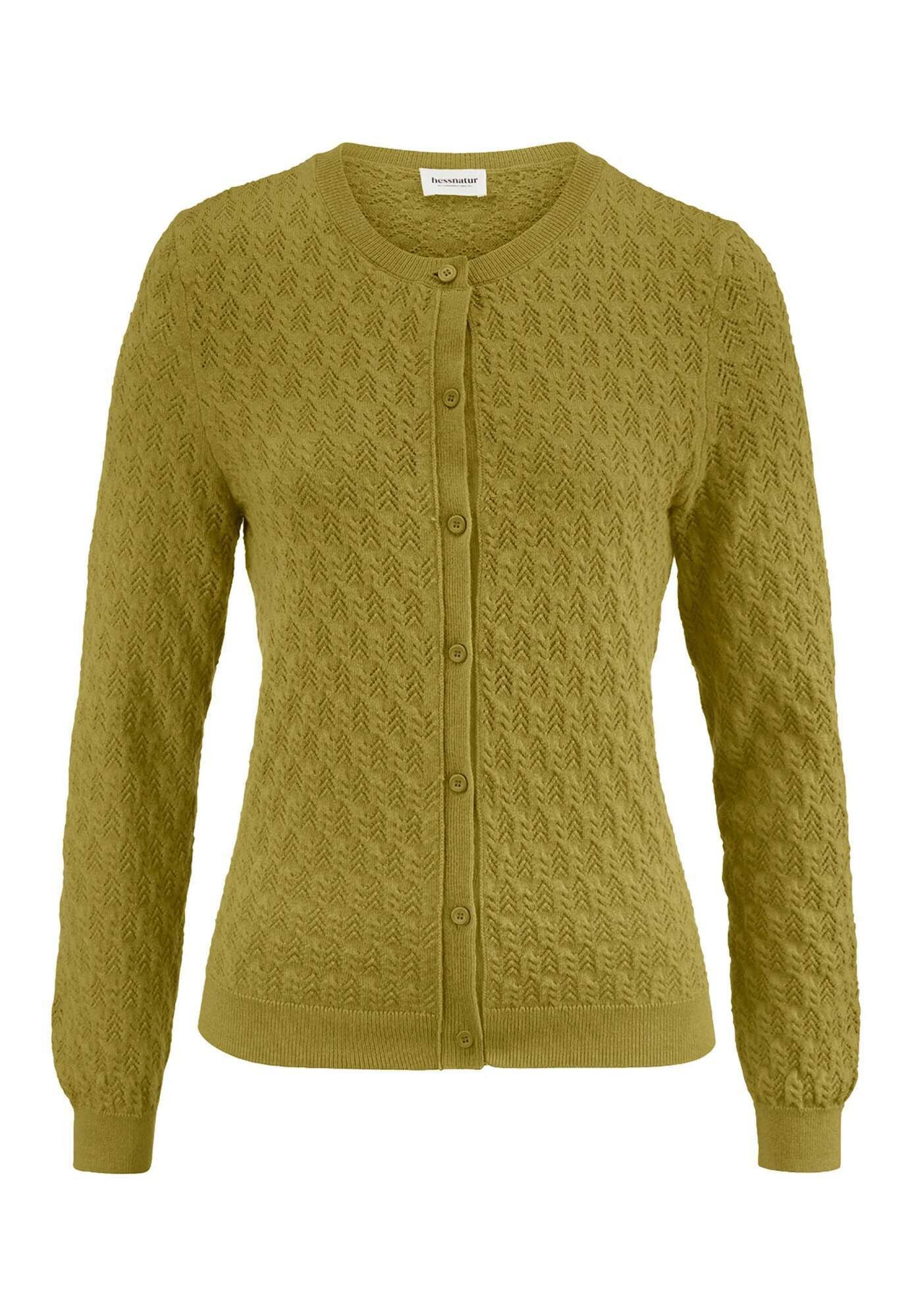 Hessnatur Strickjacke aus Bio-Baumwolle und Schurwolle (1-tlg)
