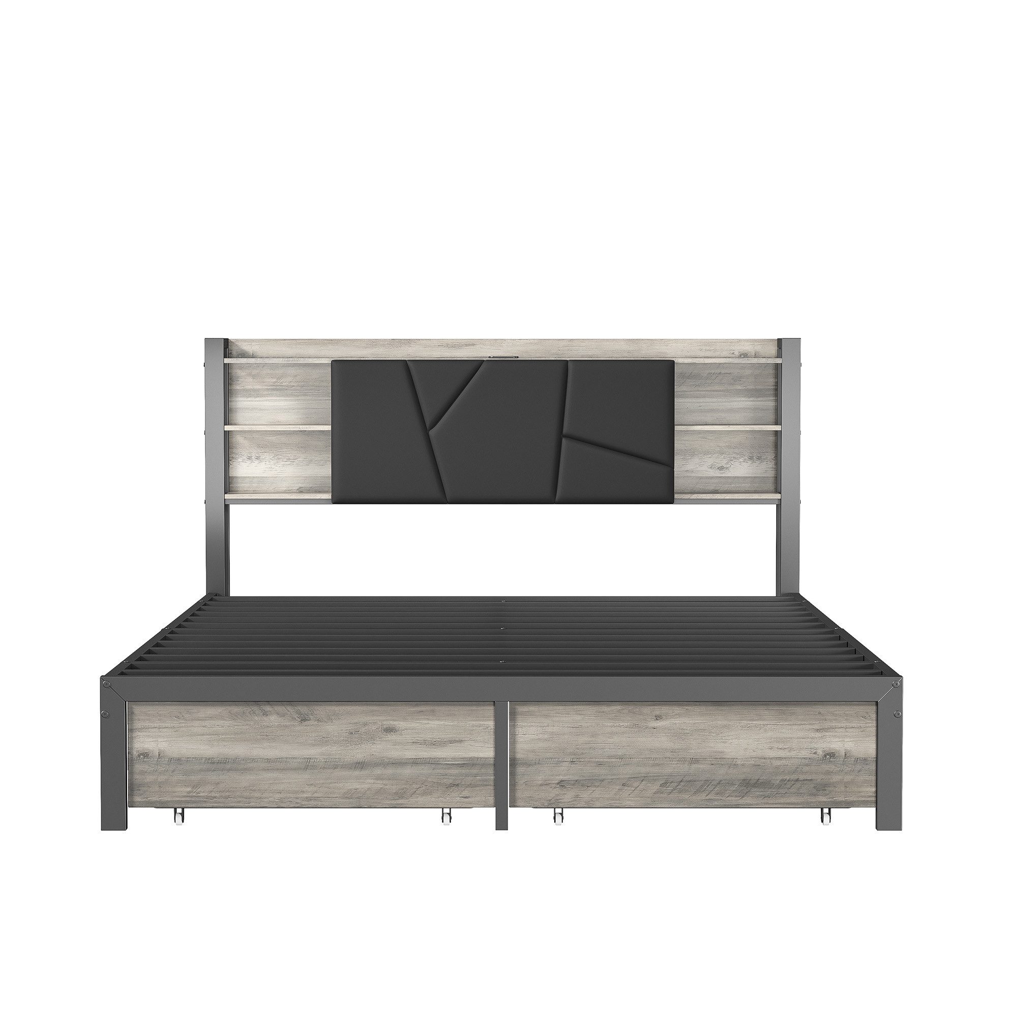 Furnishings Home Polsterbett LED Stauraumbett Doppelbett (2 Schubladen), Mi günstig online kaufen