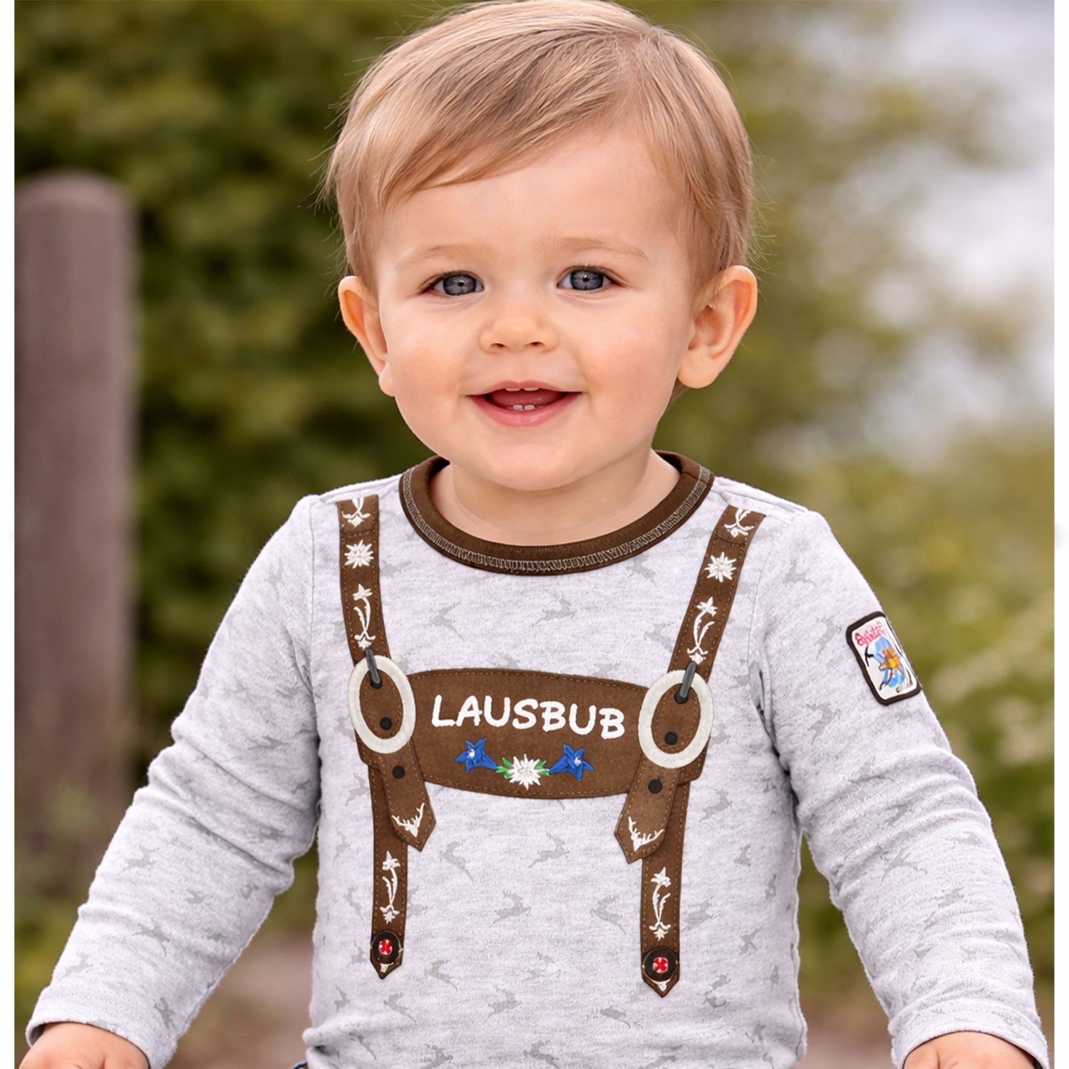 BONDI Langarmshirt BONDI Baby Langarm Body 'Lausbub' 91582, Grey Mel
