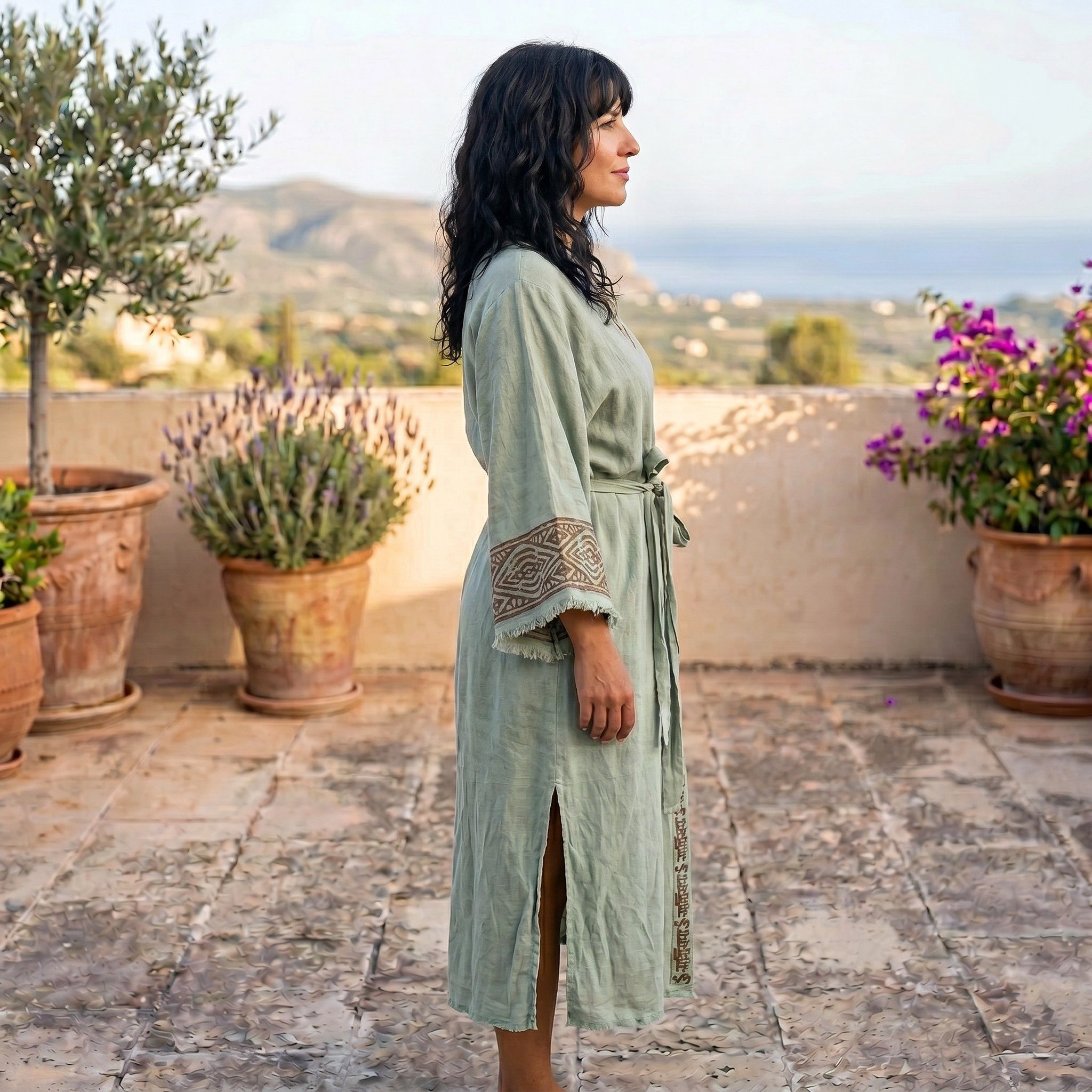 Guru-Shop Kimono Baumwollkimono, Oversize Kimono Mantel,.., alternative Bekleidung