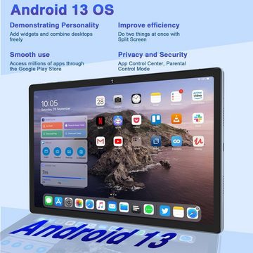 YESTEL 16 GB RAM 4 Lautsprecher, 3 Kameras, GPS, 18W Schnellladung, 8600mAh Tablet (11", 256 GB, Android 13, 5G WiFi, Multimedia-Genuss: Großartiges Display, Kino-Sound & Schnelles Laden)