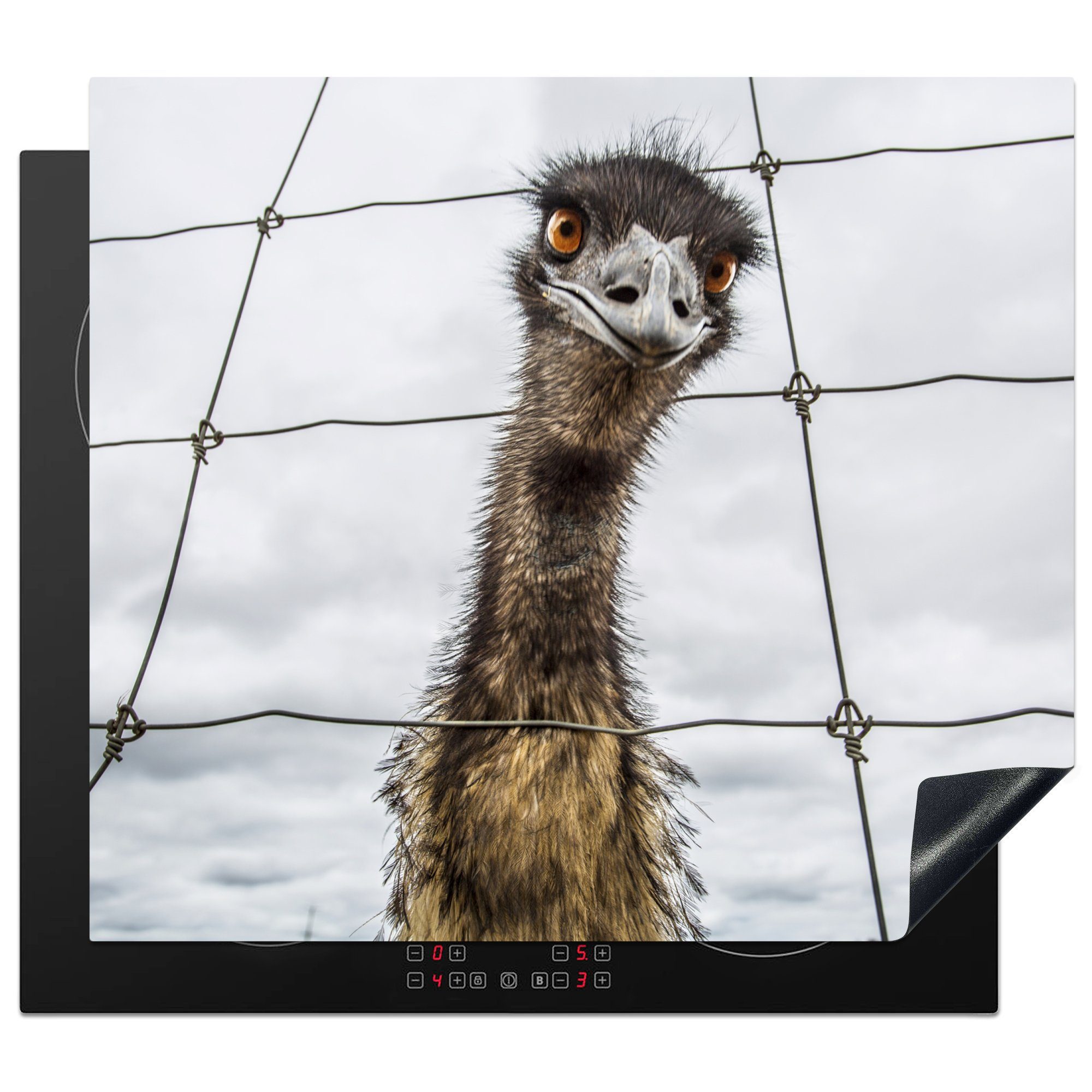 tlg), Emu MuchoWow Mobile nutzbar, 60x52 dem Wild (1 Arbeitsfläche hinter Ceranfeldabdeckung cm, Vinyl, Herdblende-/Abdeckplatte Netz,