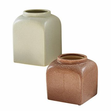 Mirabeau Tischvase Vase 2er Set Stainville creme/rostbraun