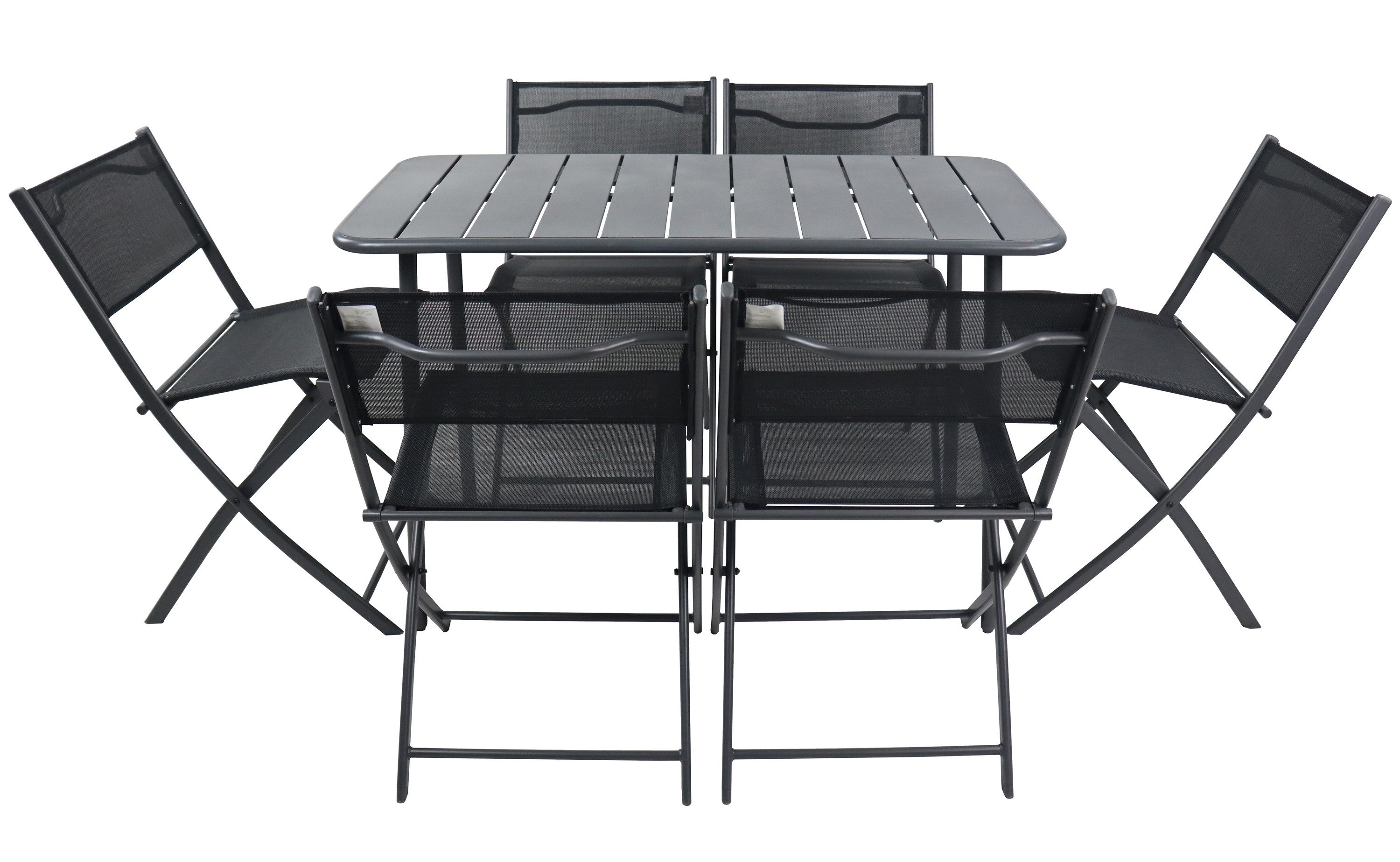 VCM Garten-Essgruppe 7 teiliges Gartenmöbel Balkon Set Sumila mit Tisch, (Set, 7-tlg., 1x Tisch 6x Stuhl)