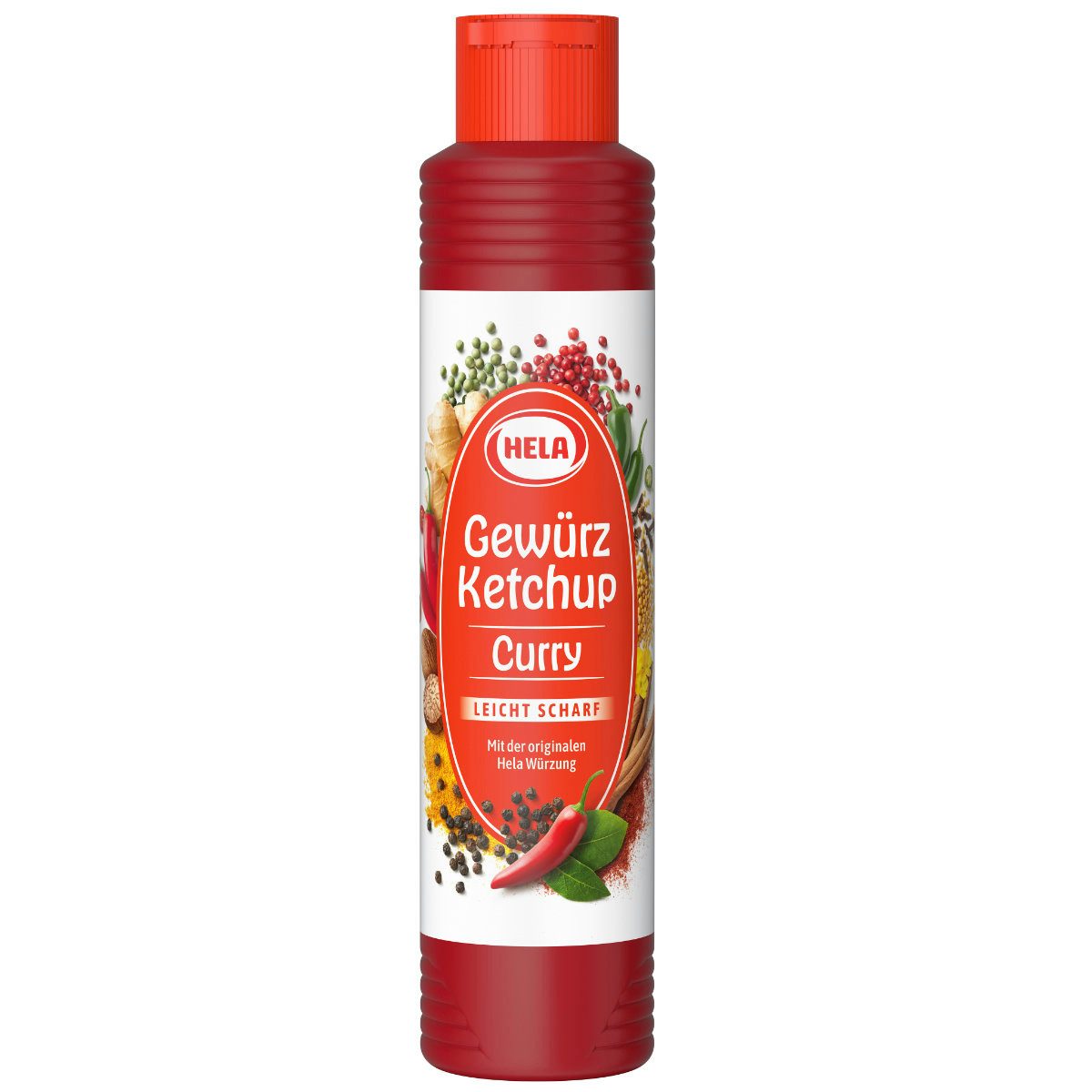 HELA Saucen, Hela Gewürz Ketchup Curry leicht scharf mit pikanter Curry Note 500ml