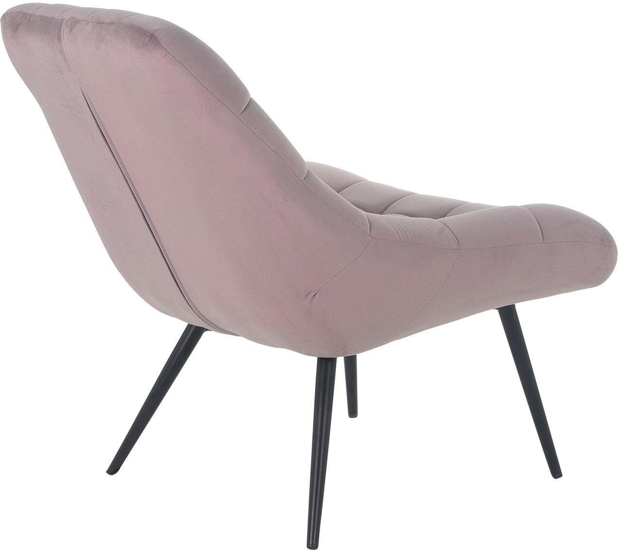 SalesFever Relaxsessel, mit XXL-Steppung, naturfarbenen rosa/schwarz oder mit Beinen schwarzen