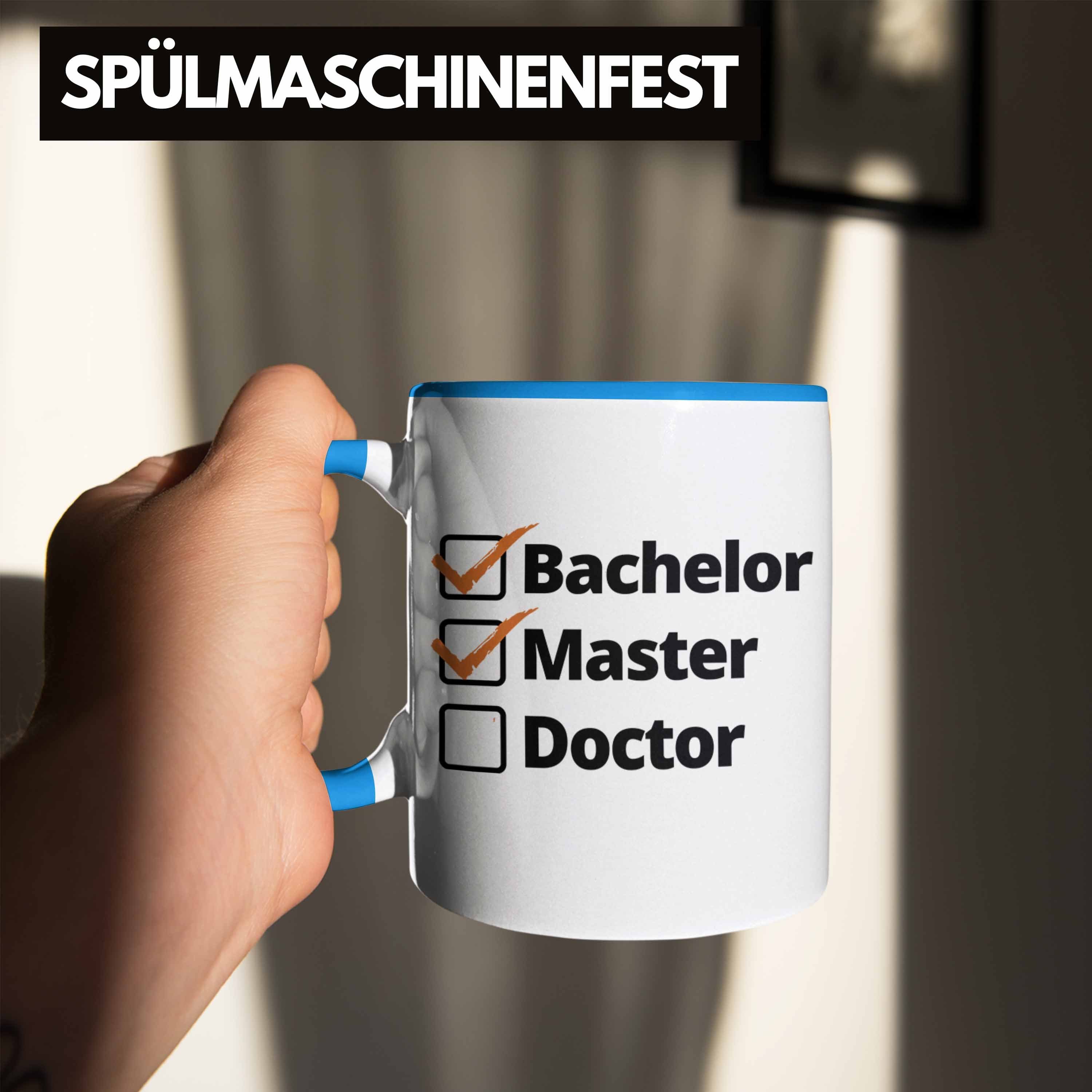 Trendation Tasse Trendation Geschenk Prüfung Abschluss Tasse Graduation - Spruch Bestanden Blau Bachelor Master