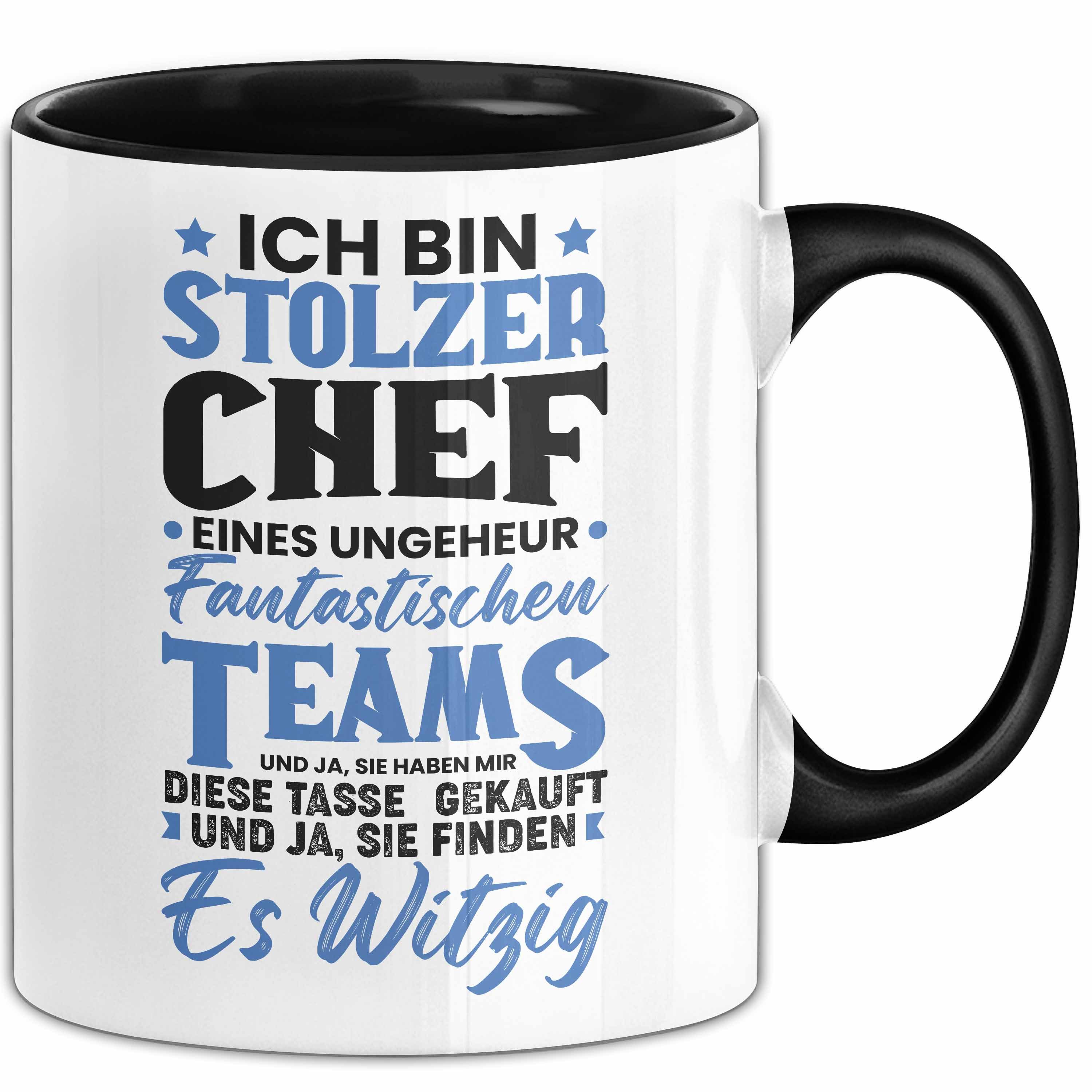 Trendation Tasse Chef Geschenk Lustig Tasse für Chef vom Team Ich Bin Stolzer Chef Eine