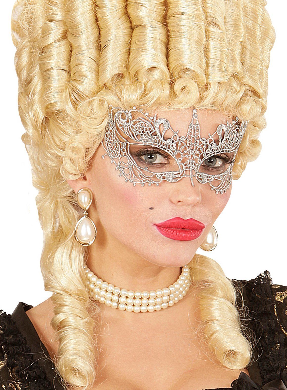 Widdmann Verkleidungsmaske Spitzenmaske mattgold - Karneval Faschingsmaske, Venezianische Augenmaske aus Stoff